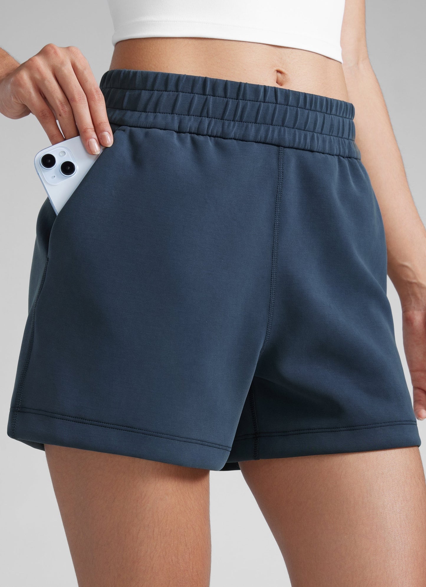 SoftAura Drawstring Pocket Sweat Shorts 4”