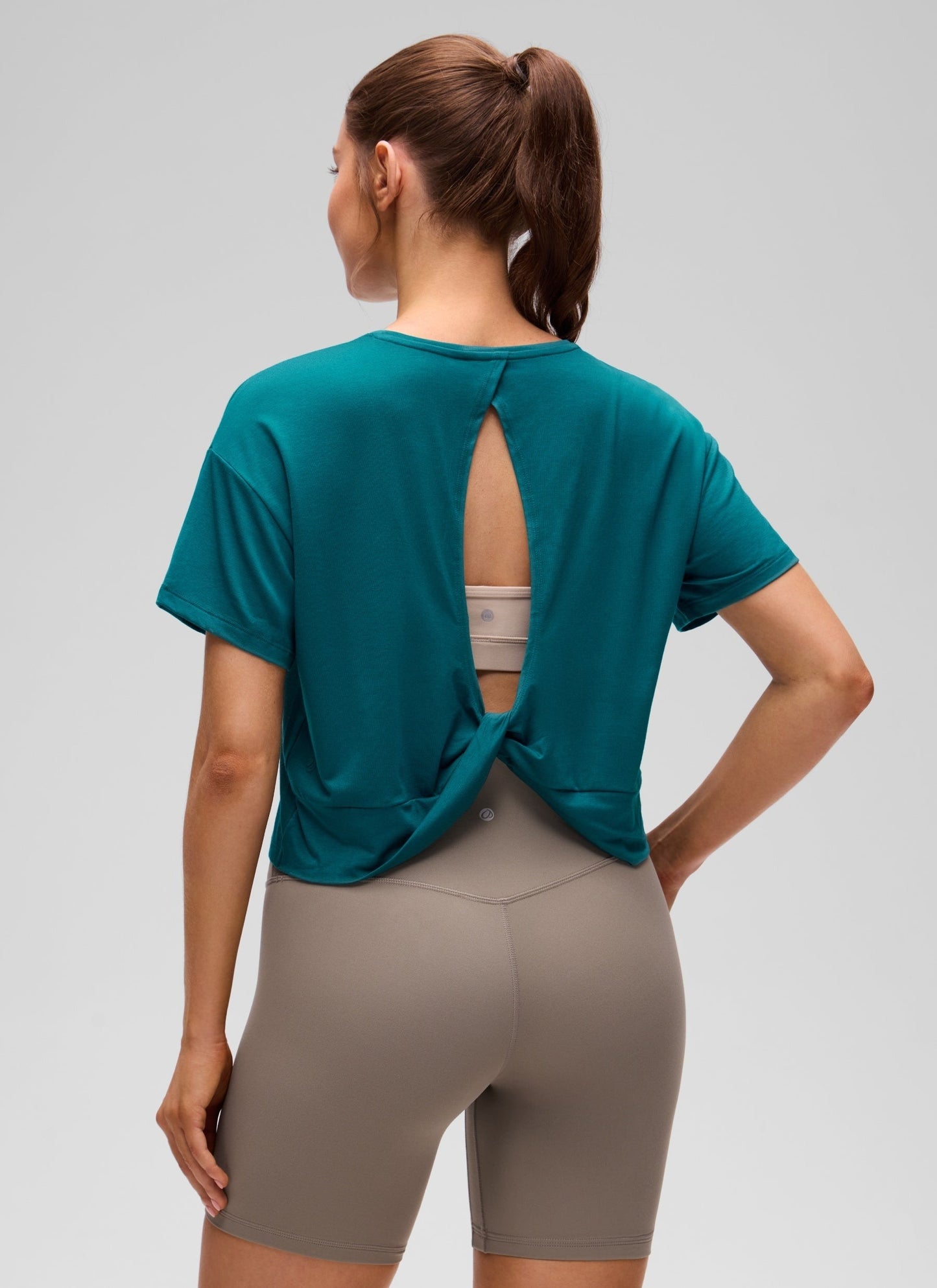 Open Back Cropped Short Sleeve