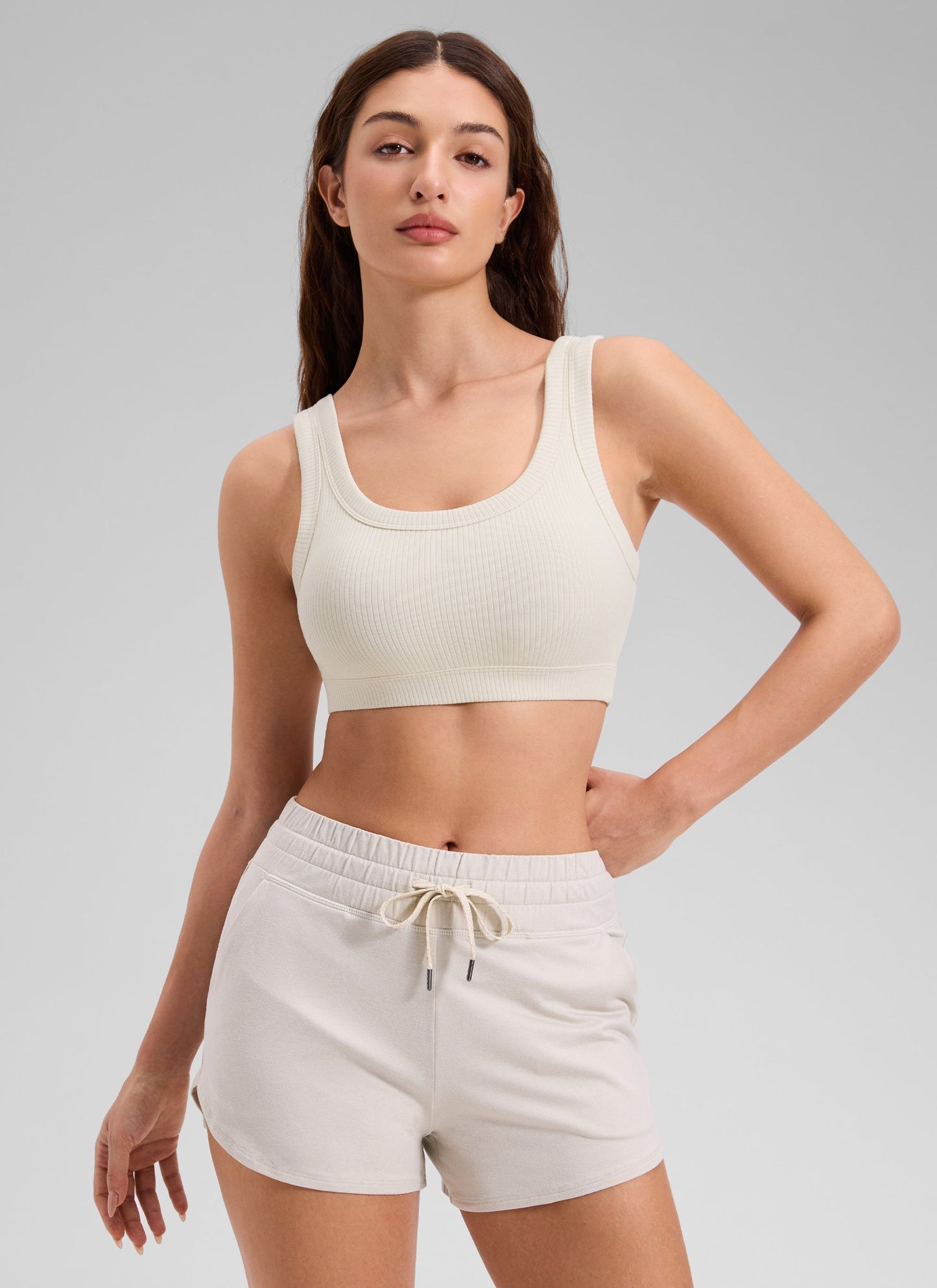 Ribbed U Back Sports Bra