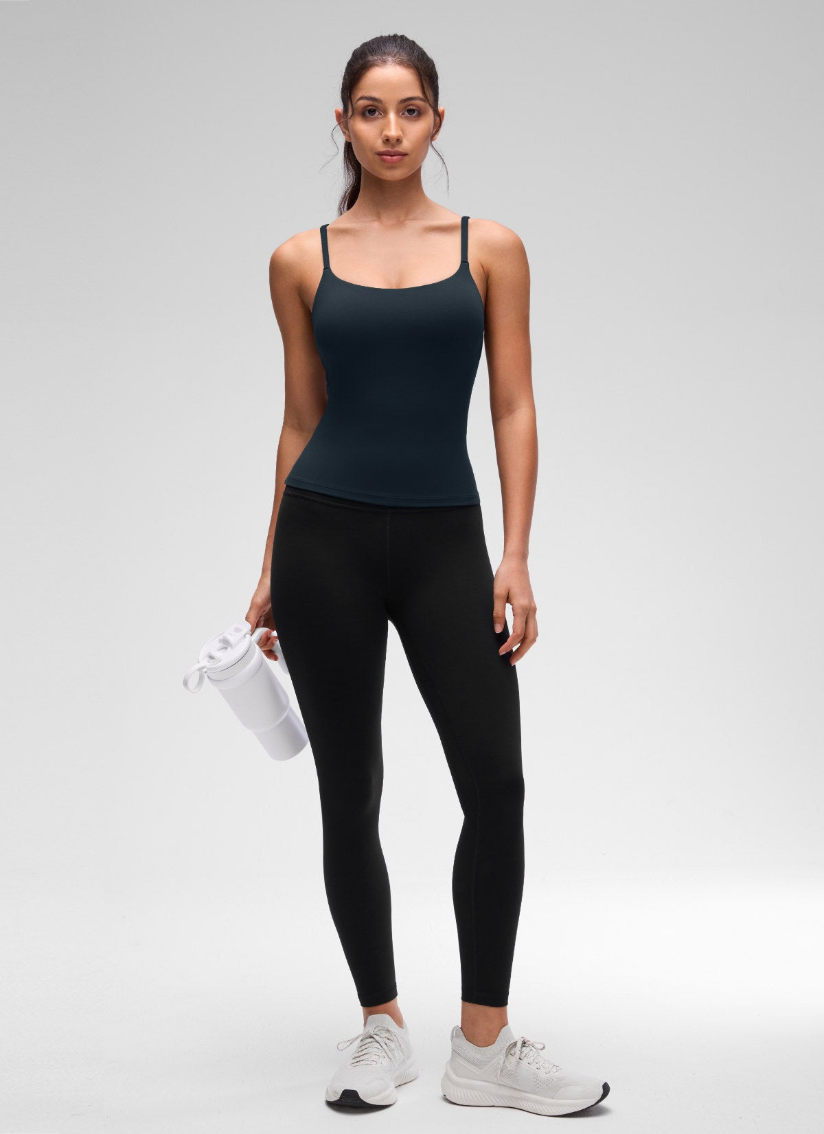 Softretch U Back Waist Length Built in Bra Tank