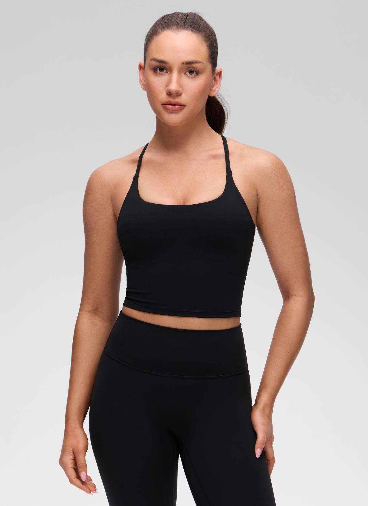 Butterluxe Twist Cross Back Built in Bra Tank