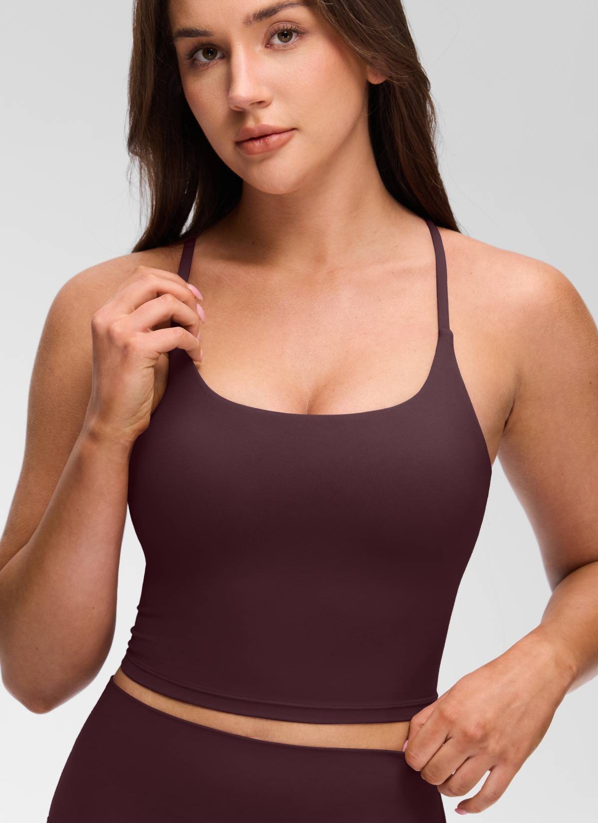 Butterluxe Twist Cross Back Built in Bra Tank
