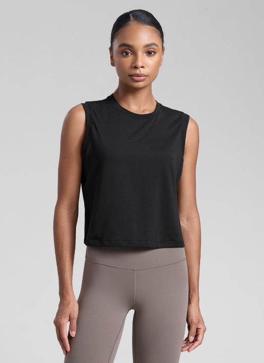 Poly Cotton-Blend Muscle Tank