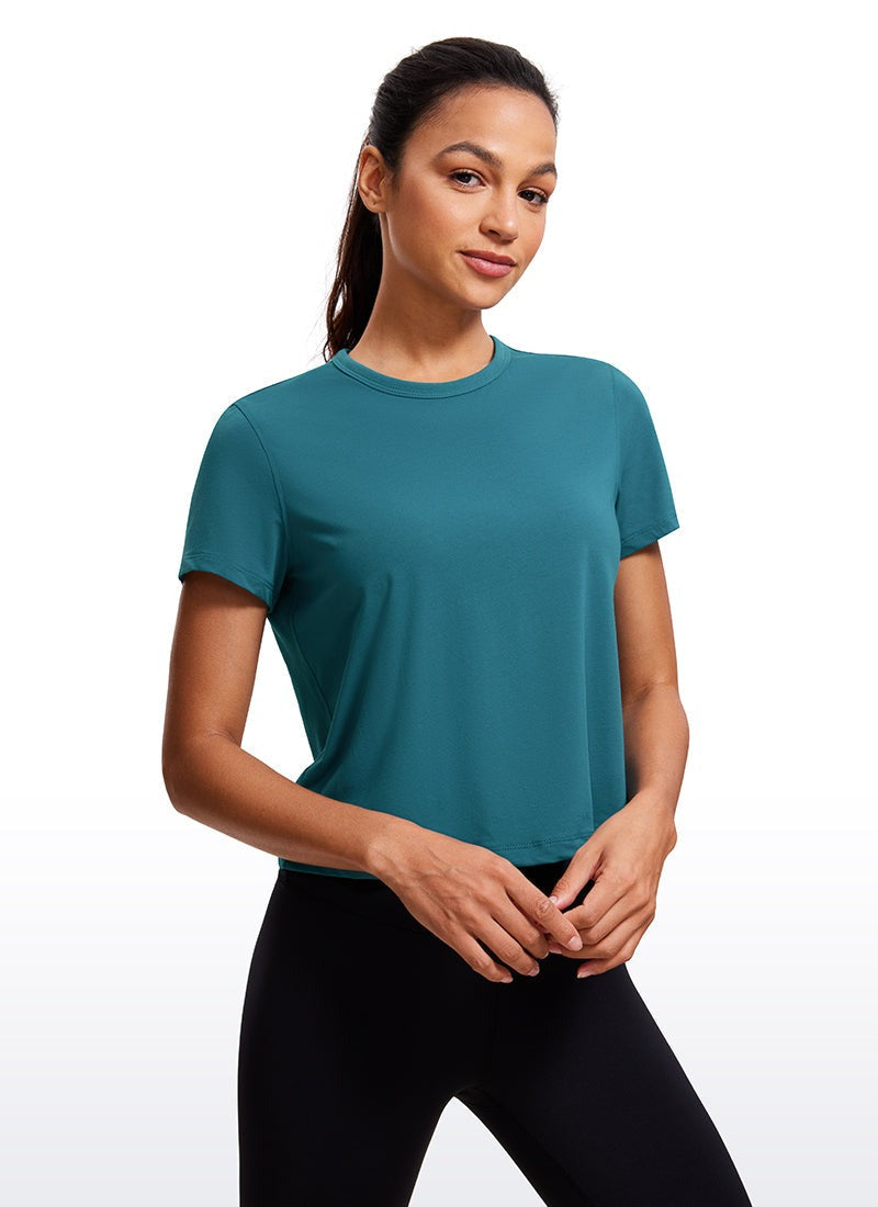 Pima Cotton Classic-Fit Cropped Short Sleeve