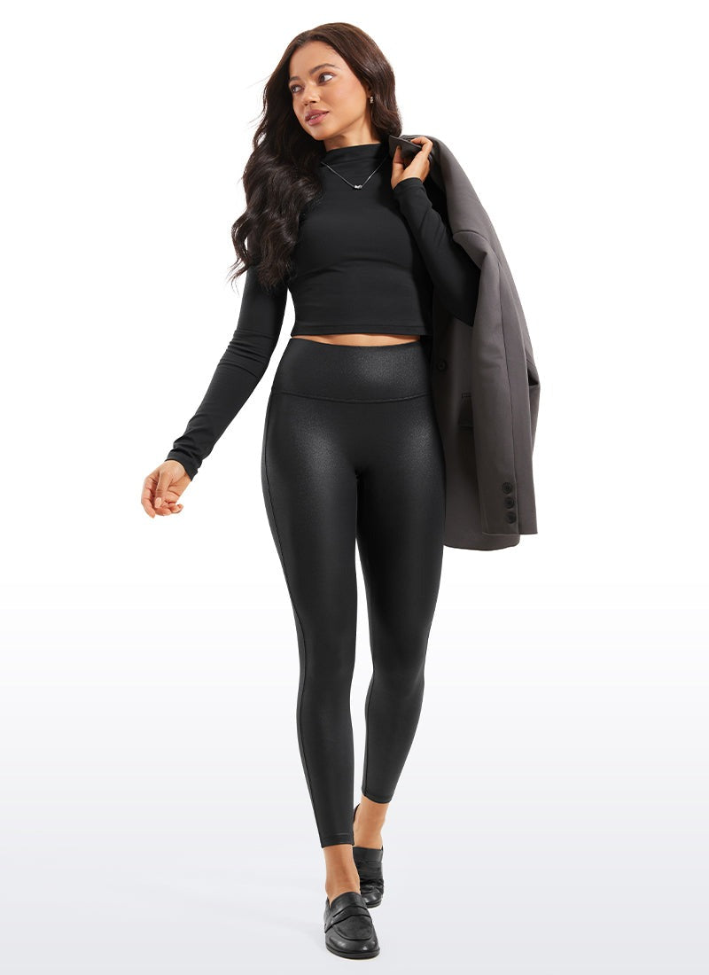 Faux Leather No Front Seam Legging 25''