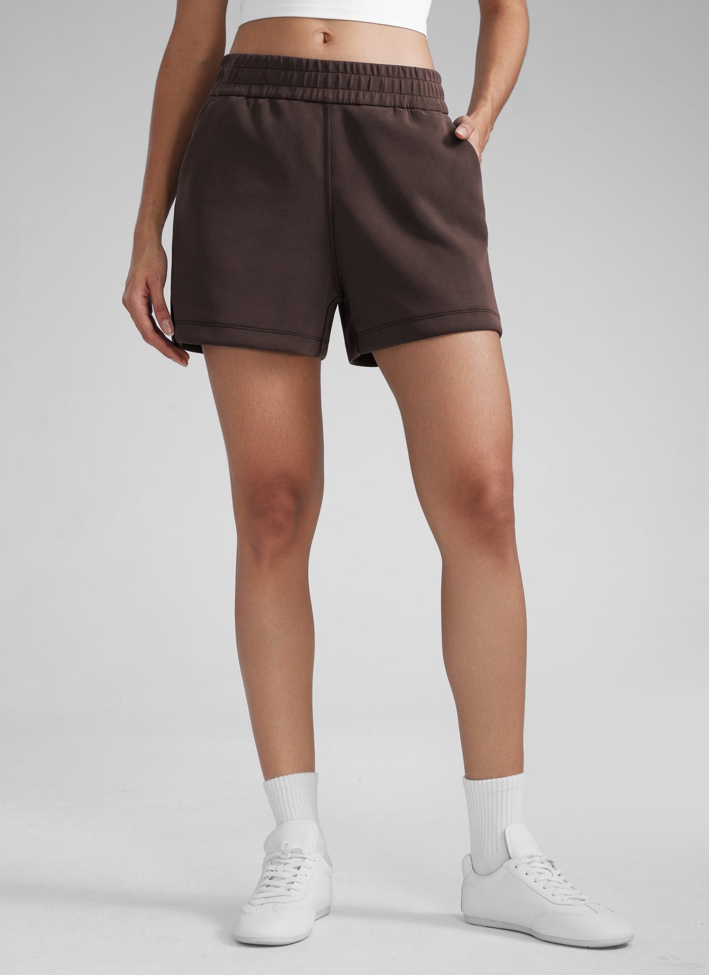 SoftAura Drawstring Pocket Sweat Shorts 4”