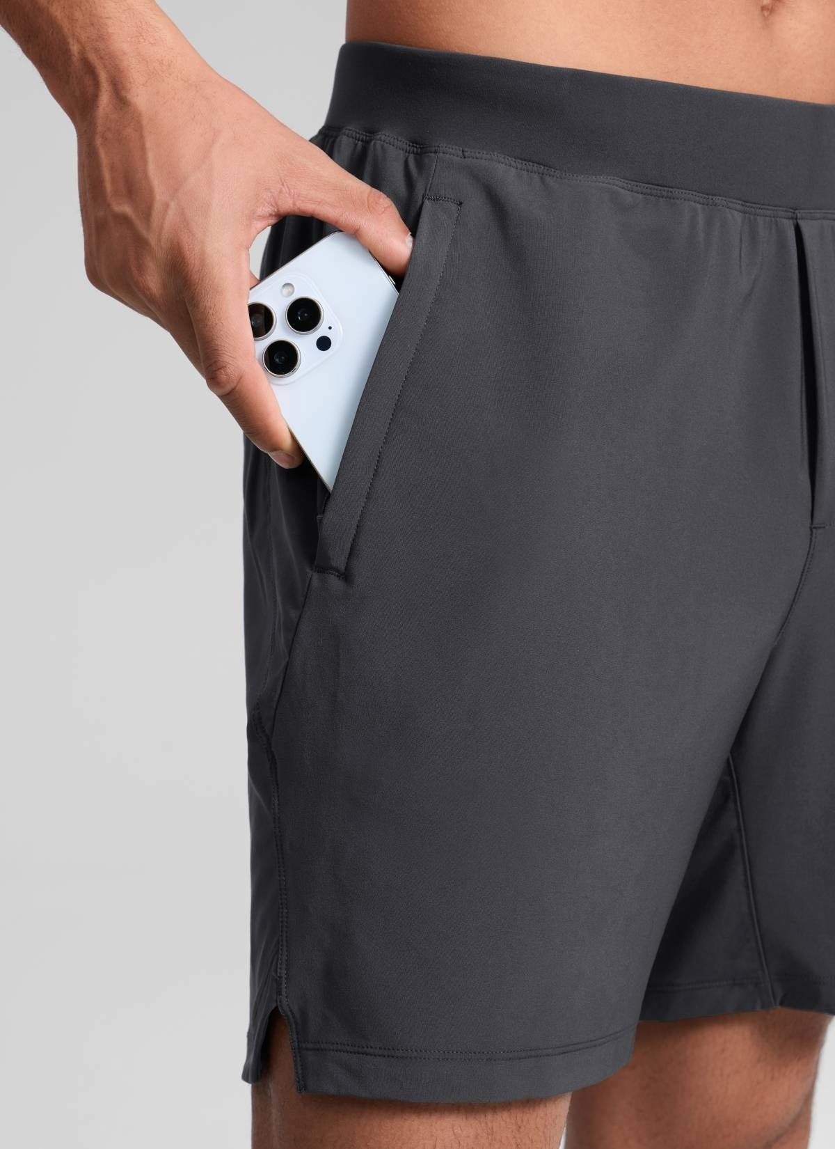 Feathery-Fit Soft Linerless Split Shorts 7"