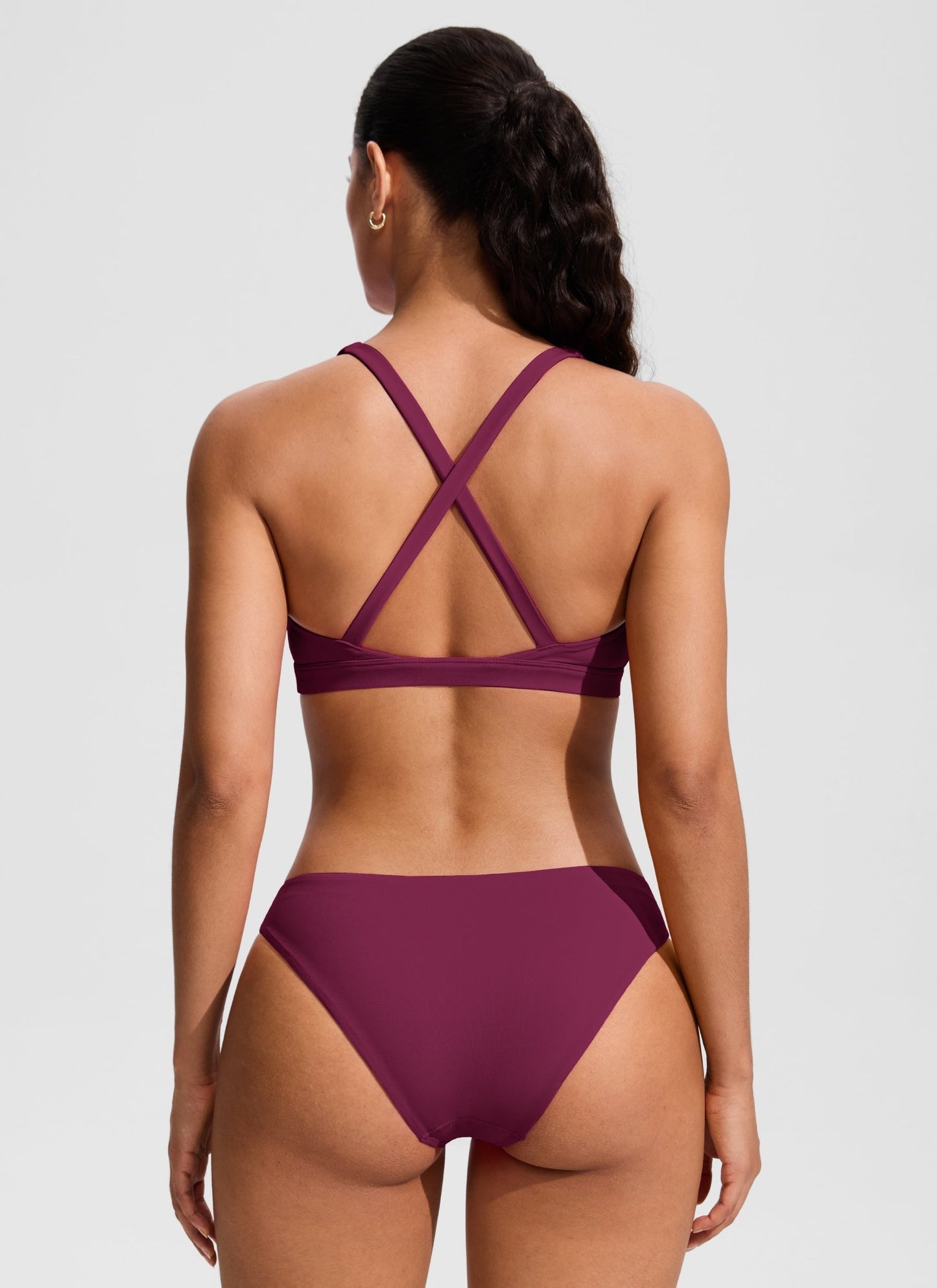Twist Front Cut Out Cross Back Bikini Top