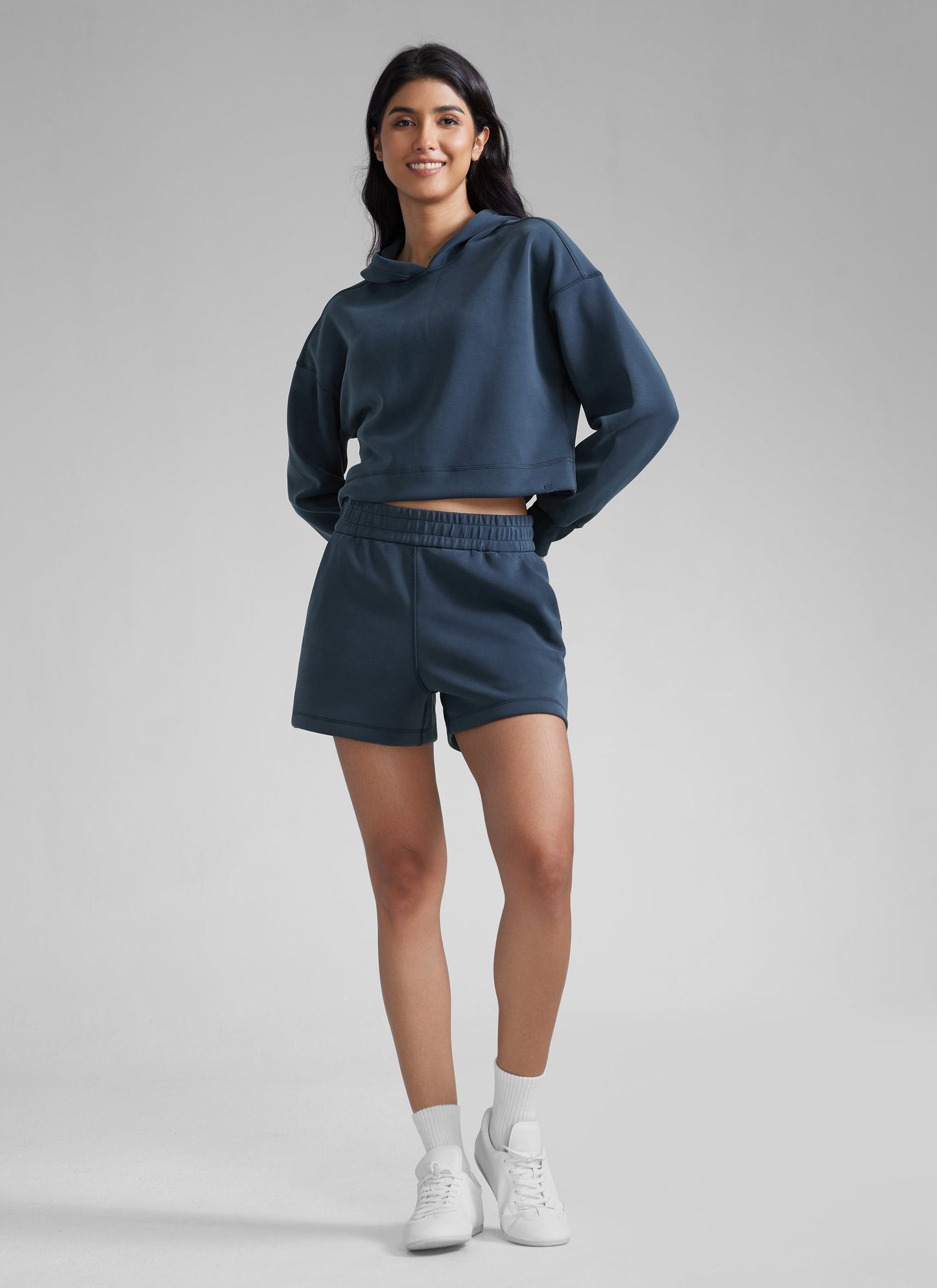 SoftAura Drawstring Pocket Sweat Shorts 4”