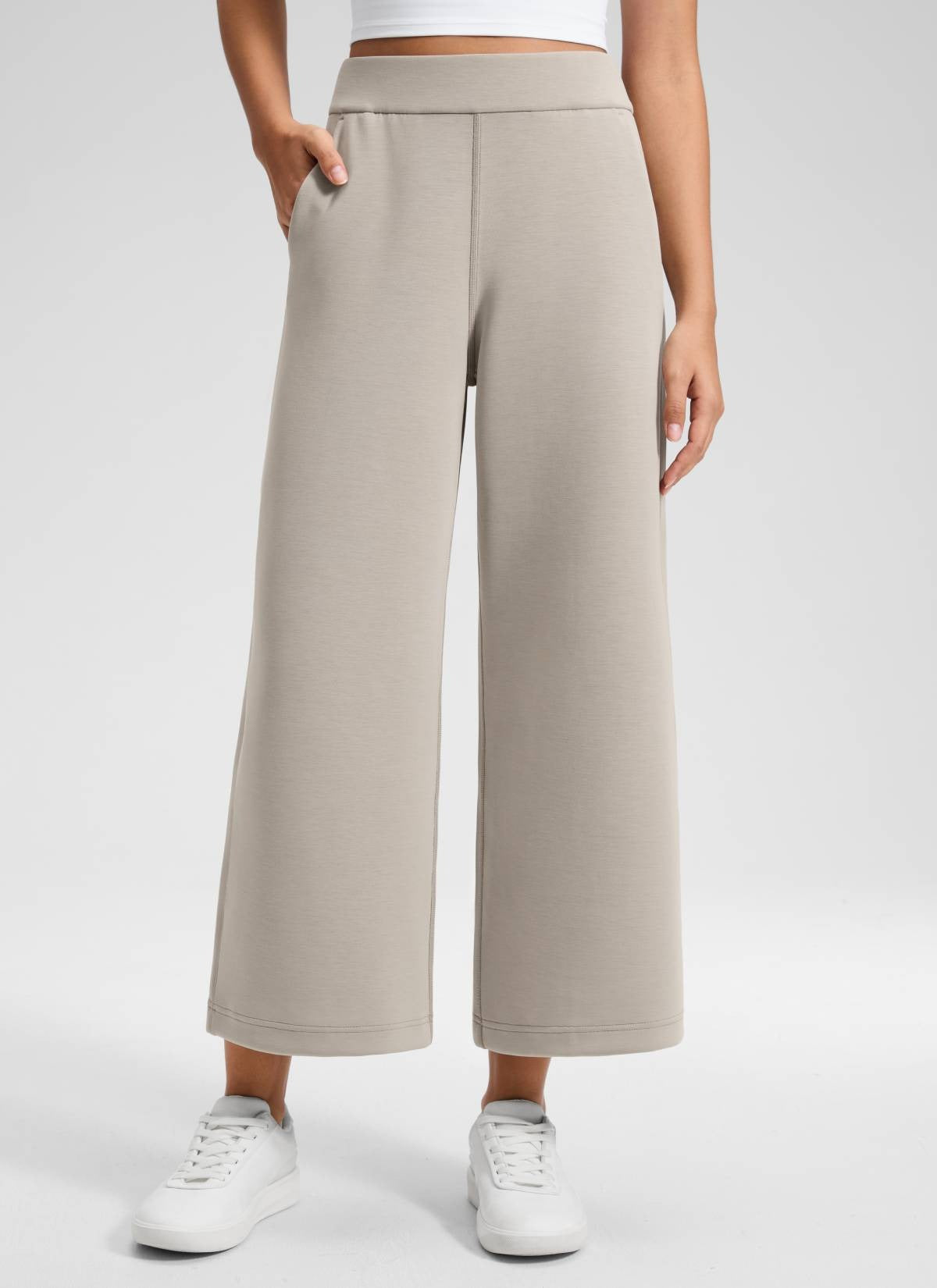 SoftAura Wide Leg Cropped Sweatpant 25"