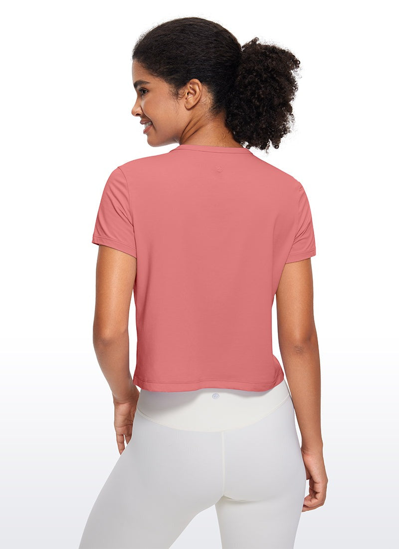 Pima Cotton Classic-Fit Cropped Short Sleeve