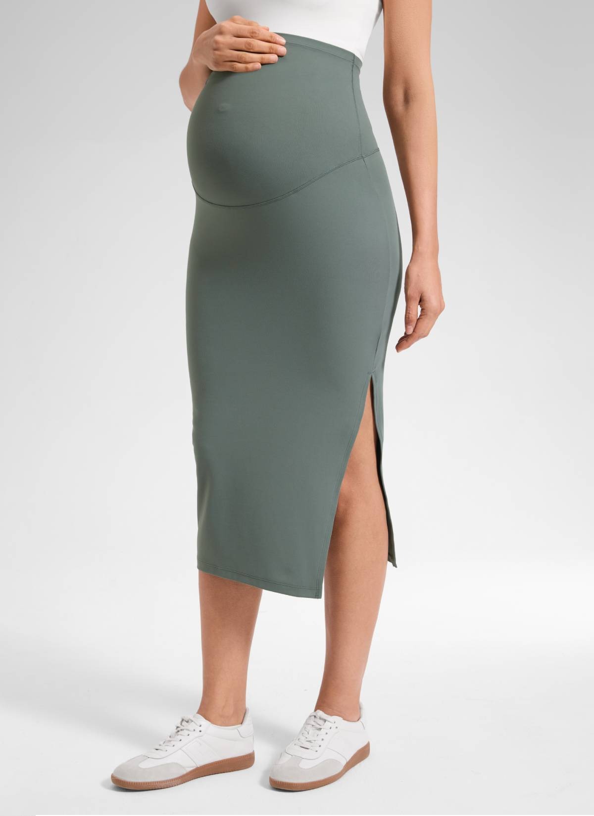 Butterluxe Maternity Midi Slit Skirt