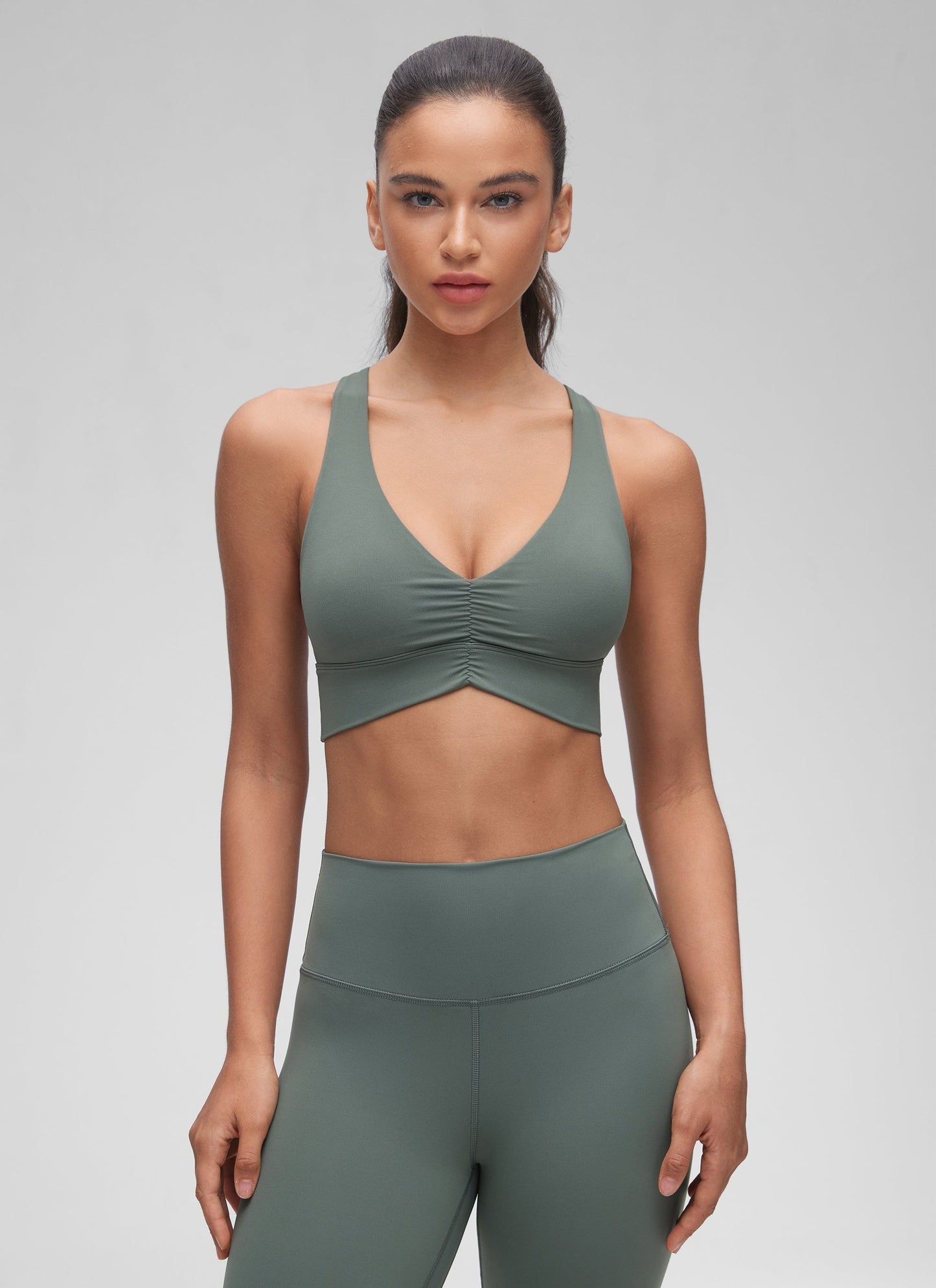 Butterluxe V Neck Ruched Longline Bras