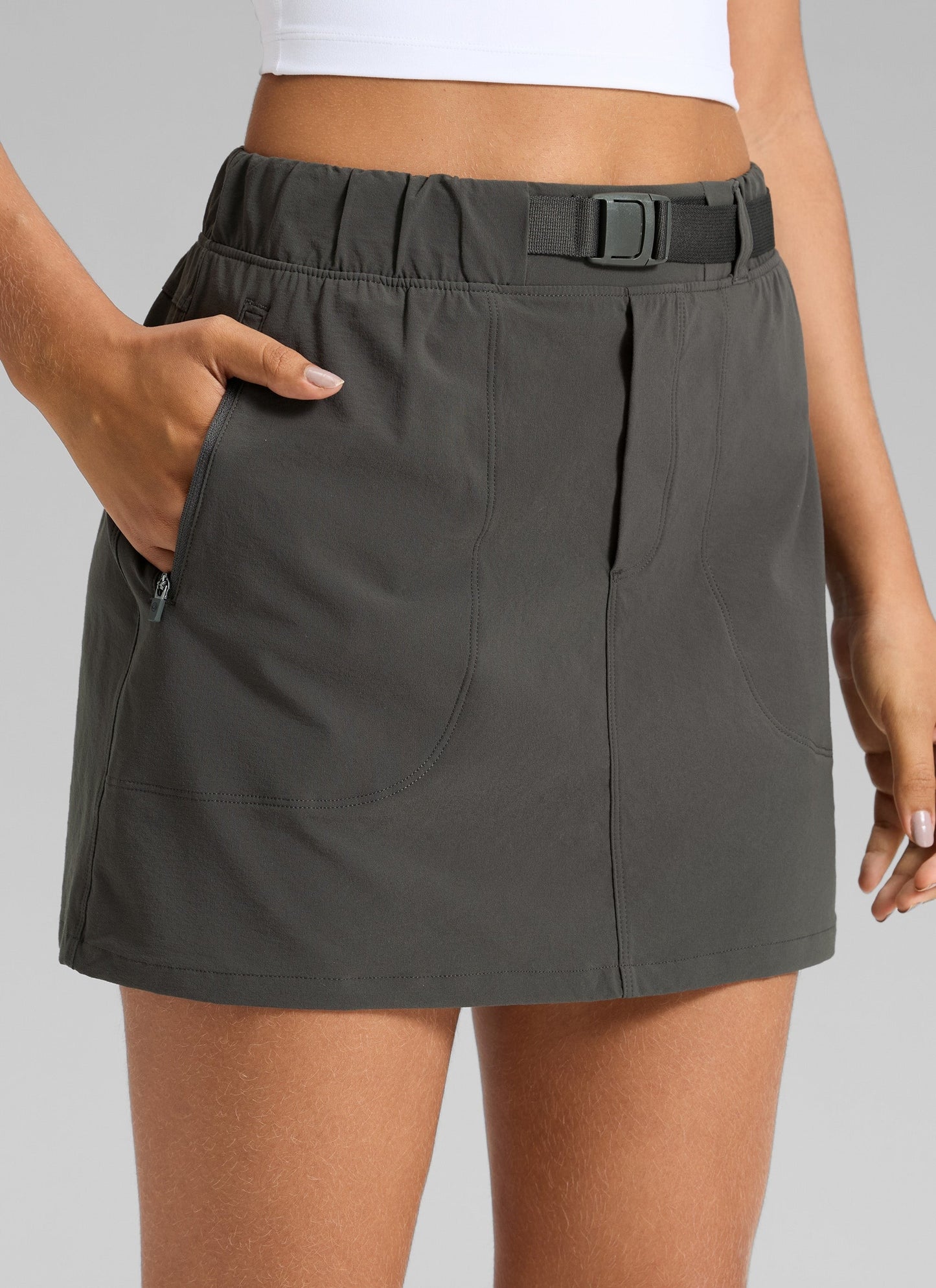 Stretch High Rise Mini Hiking Skirt 14.5’’