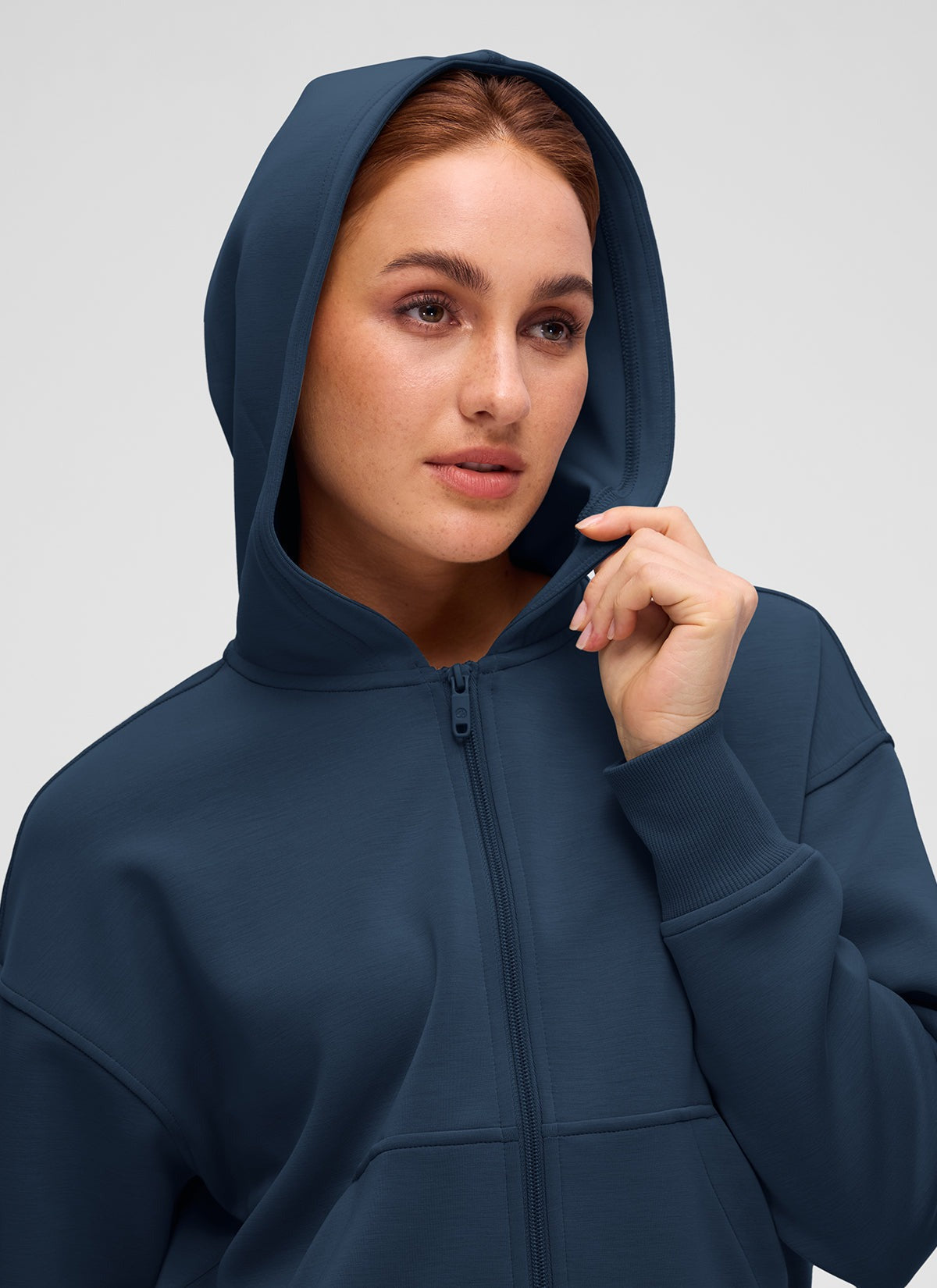 SoftAura Full Zip Waist Length Hoodie