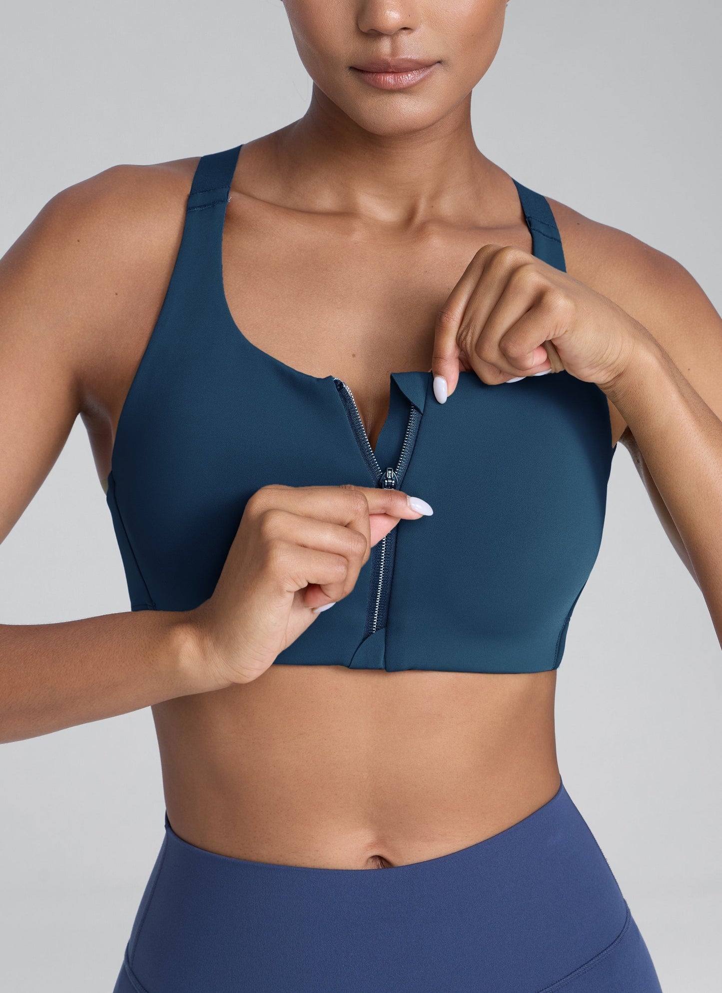 Zip Front High Impact Sports Bra