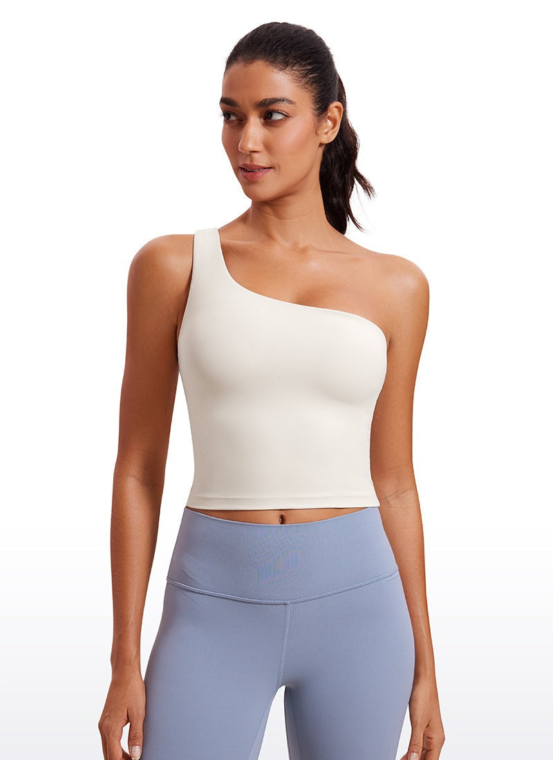 Butterluxe Built in Bra One Shoulder Tank