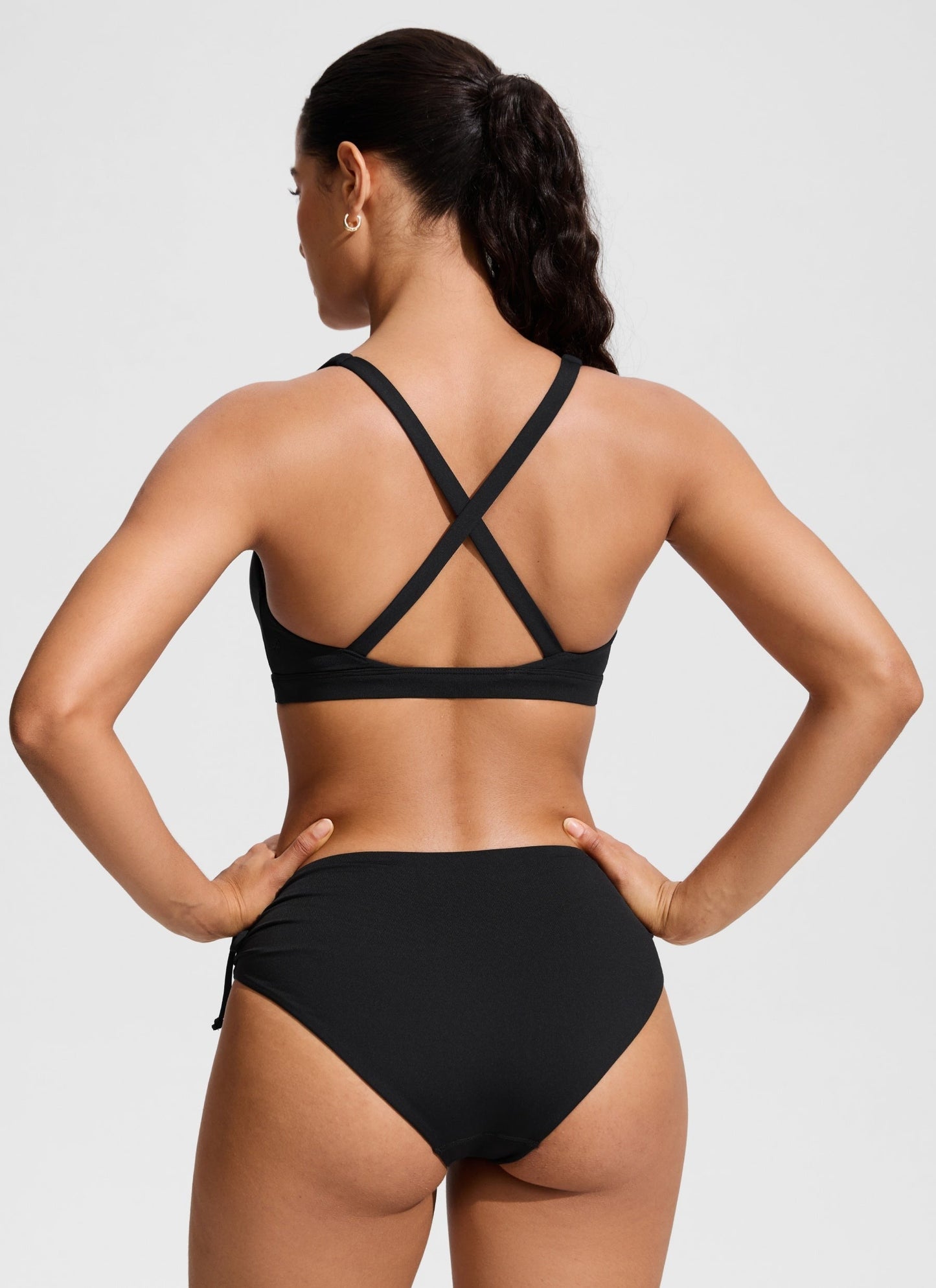 Twist Front Cut Out Cross Back Bikini Top