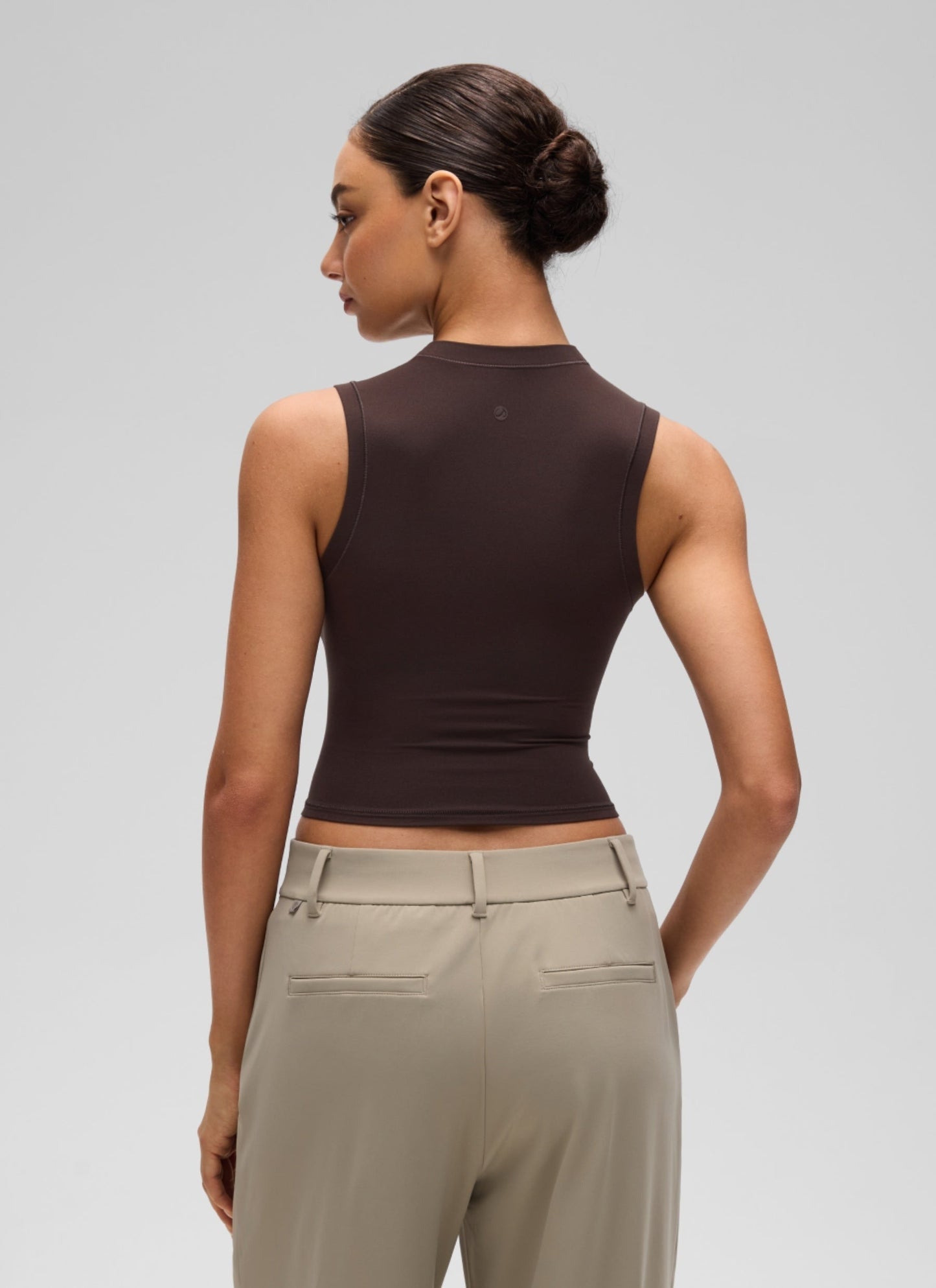 Softembrace High Neck Basic Crop Tight Tank