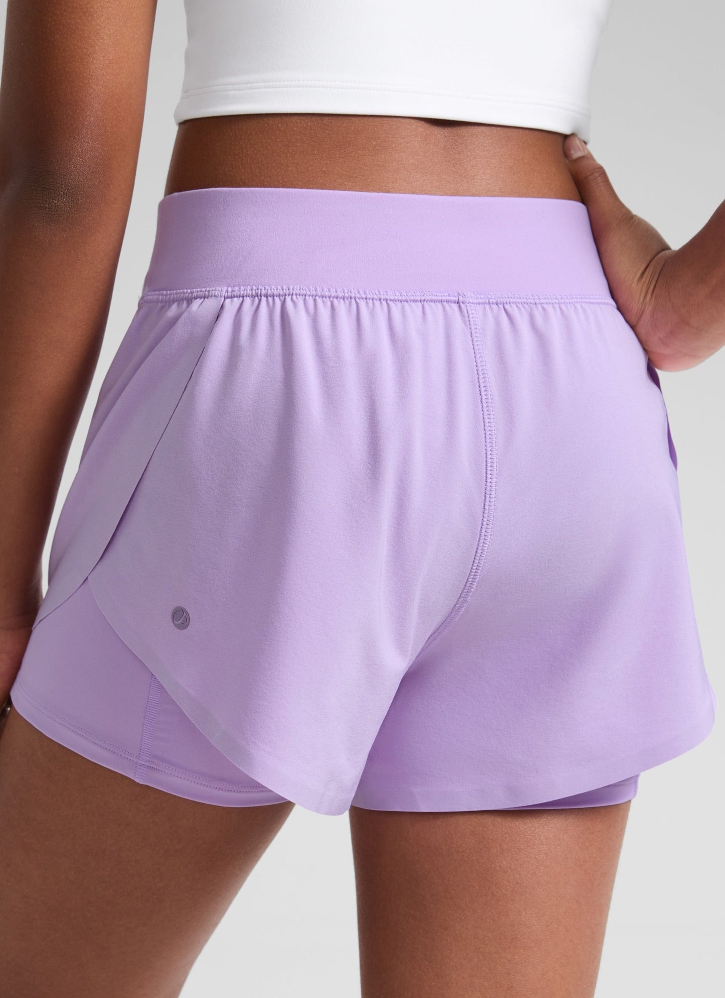 Feathery-Fit Soft Girls 2 in 1 High Rise Dolphin Lined Shorts 2.5''