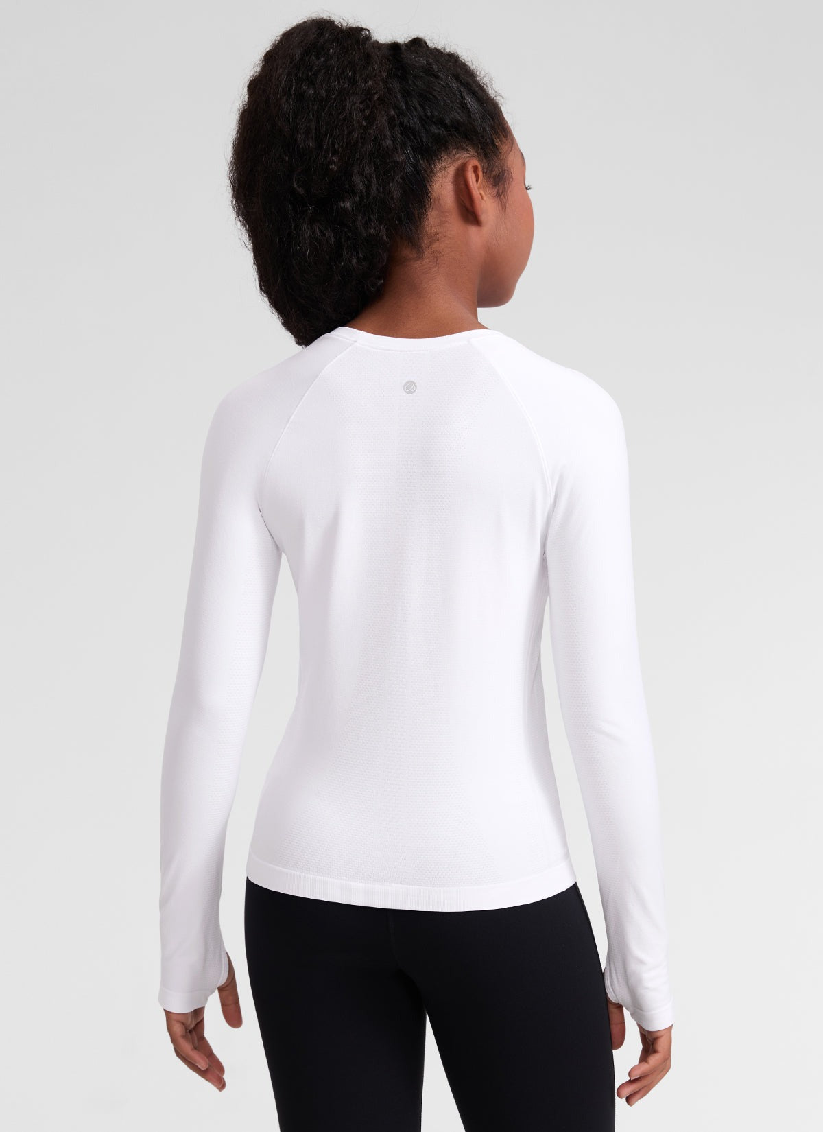 Girls Seamless Hip Length Long Sleeve