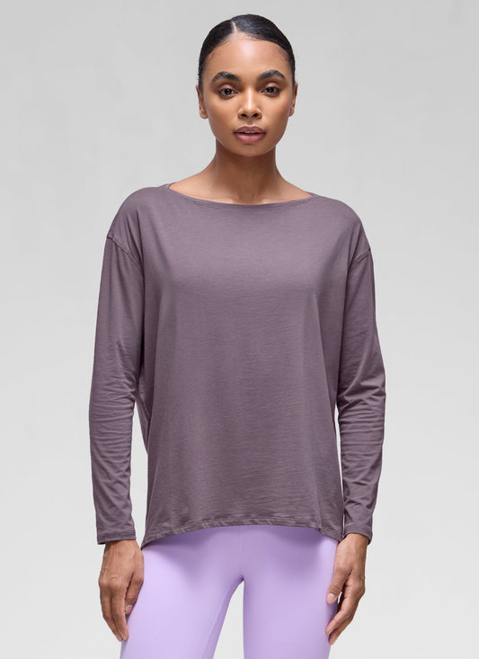 Pima Cotton Boat Neck Long Sleeve