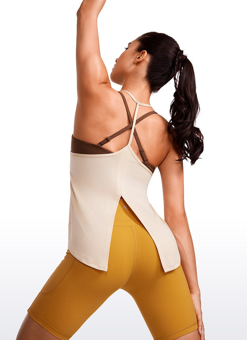 Lightweight Tie Back Halter V Neck Tank