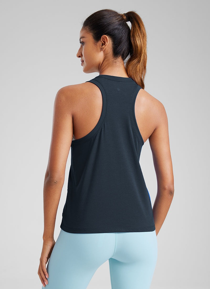 Pima Cotton Racerback High Neck Tank