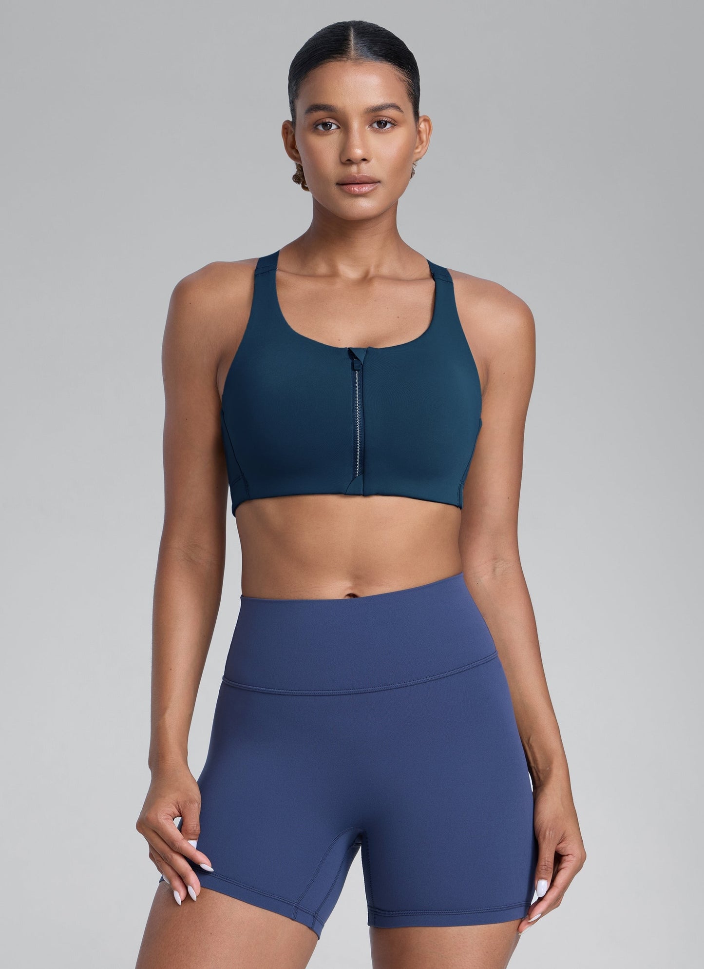Zip Front High Impact Sports Bra