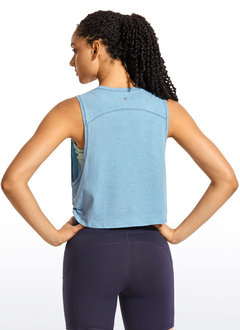 Pima Cotton Crop Deep Armhole Tank