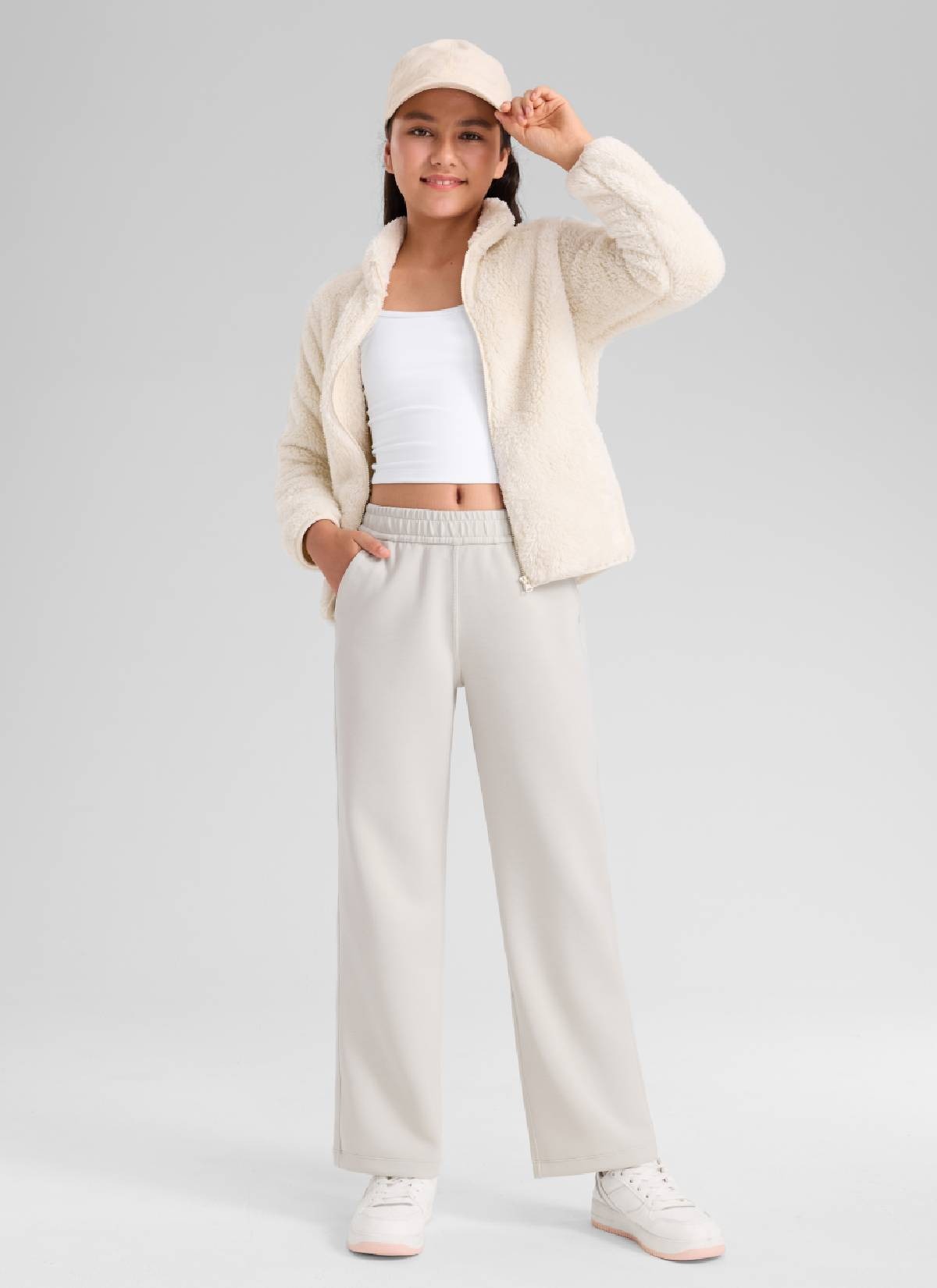SoftAura Girls High Rise Wide Leg Sweatpant