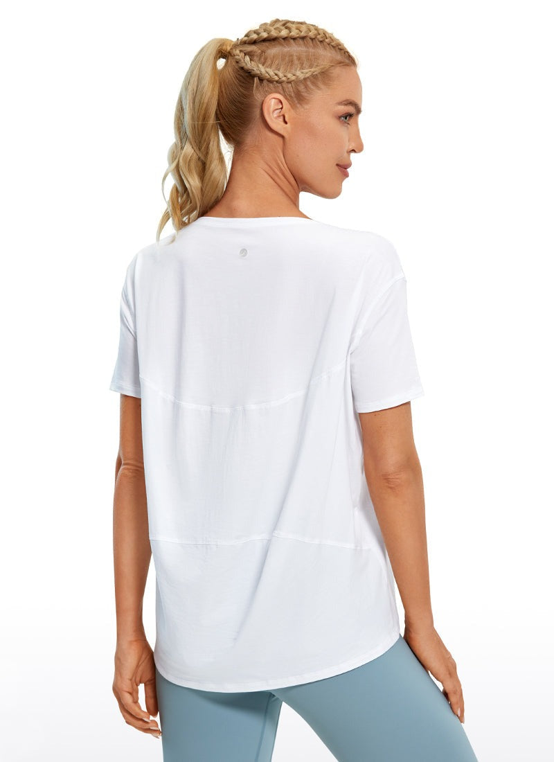 Pima Cotton Boat Neck Short Sleeve
