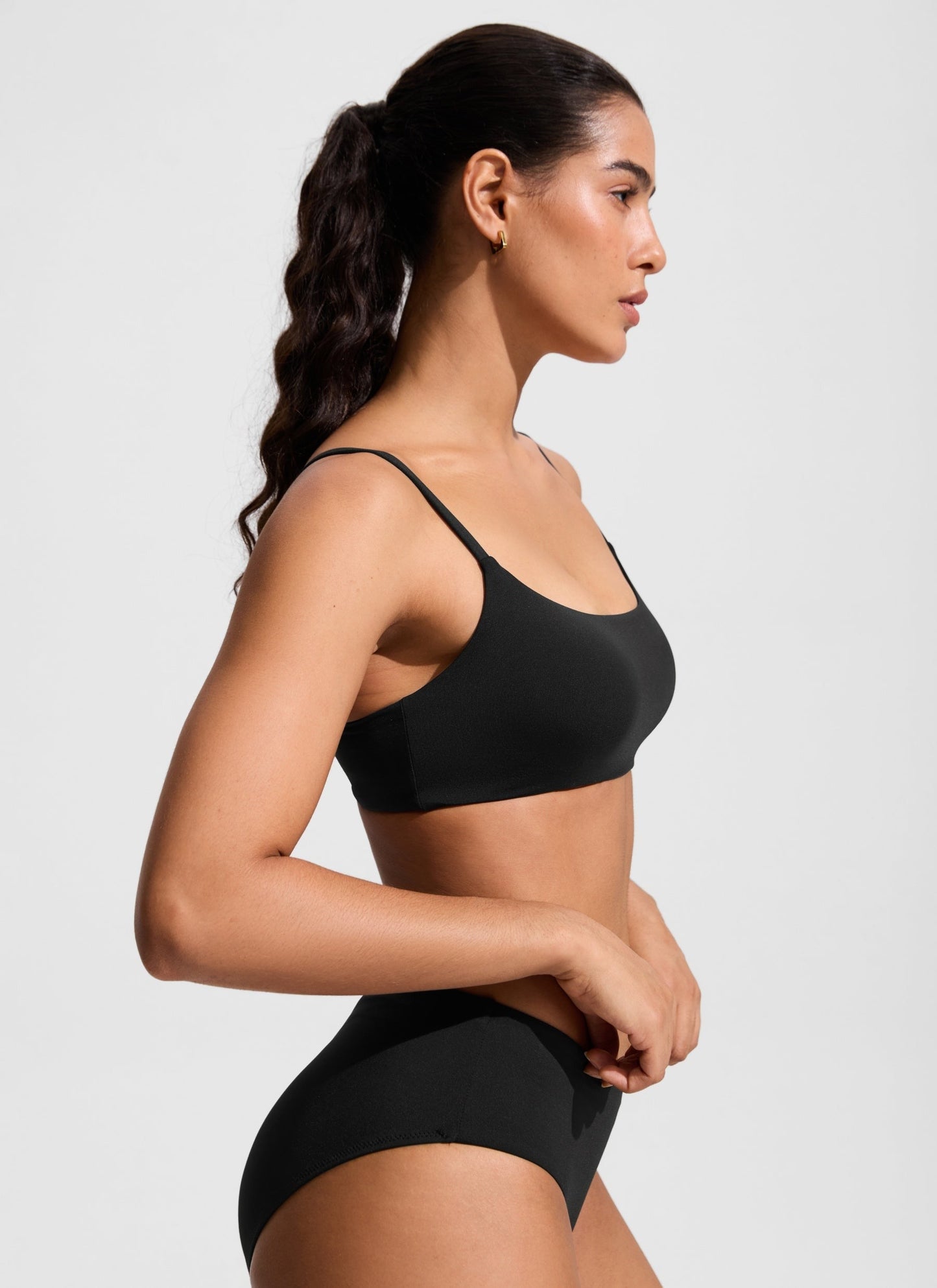 Scoop Neck Adjustable Strap Bikini Top