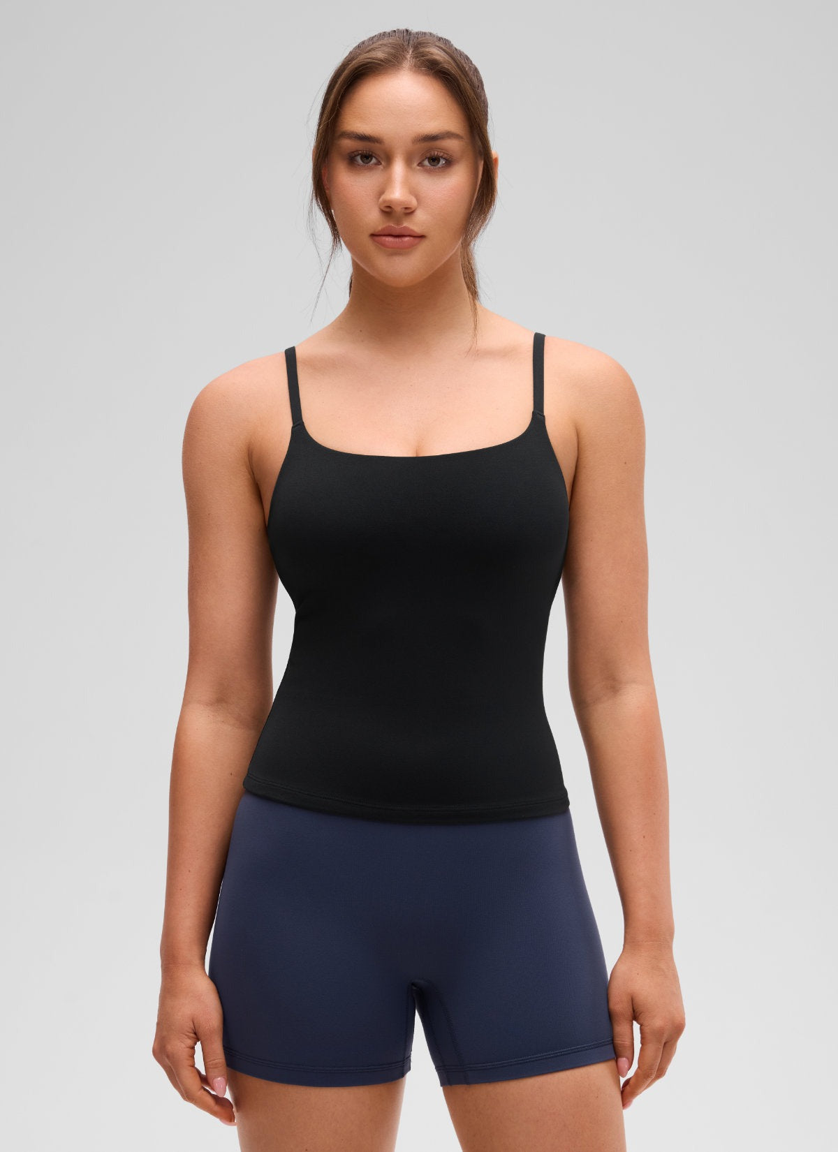 Softretch U Back Waist Length Built in Bra Tank