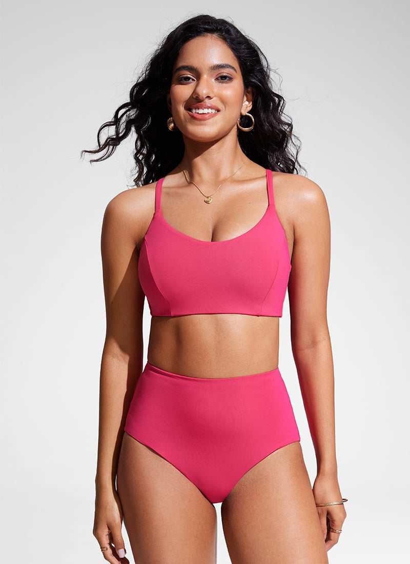 Sunshine Lace Up Strappy Bikini Top