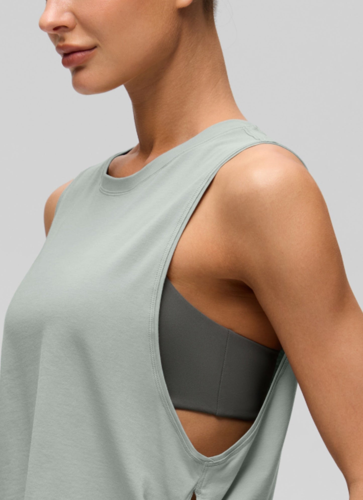 Pima Cotton Crop Deep Armhole Tank