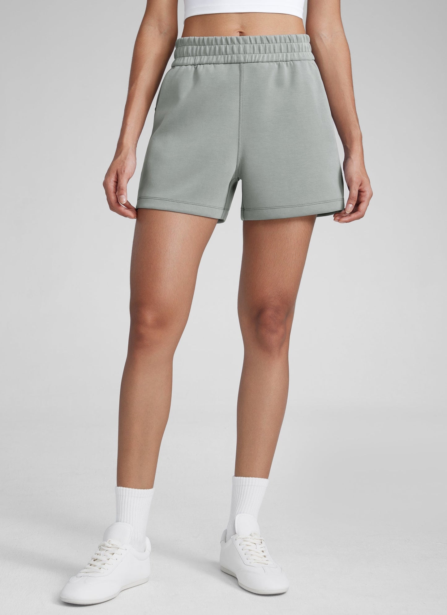 SoftAura Drawstring Pocket Sweat Shorts 4”