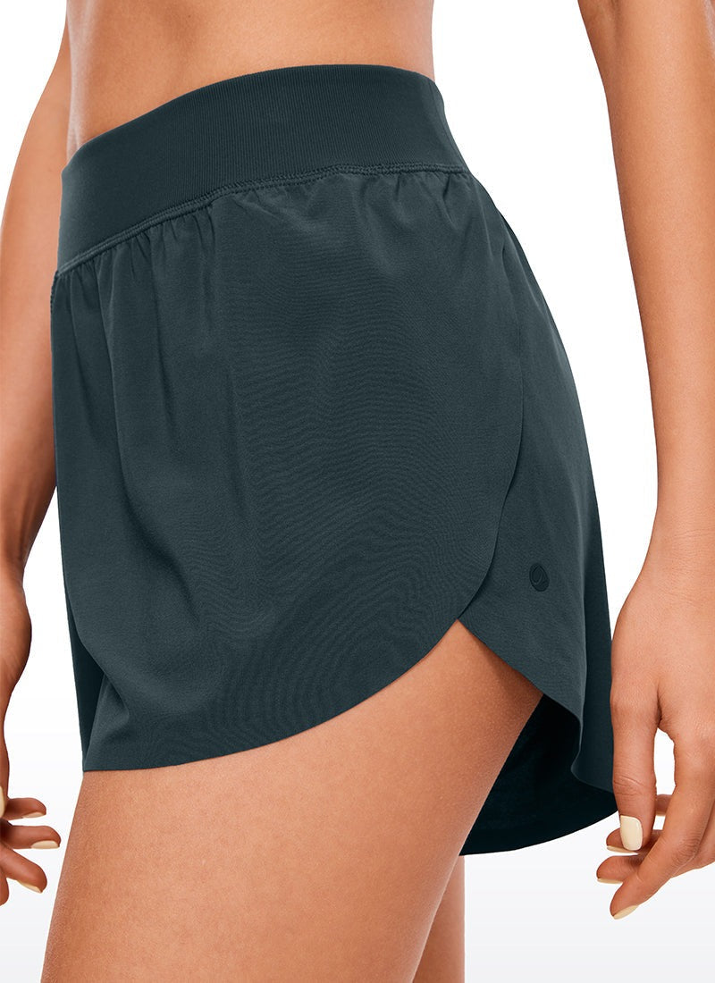 Feathery-Fit Soft Lined Mid Rise Shorts 4''