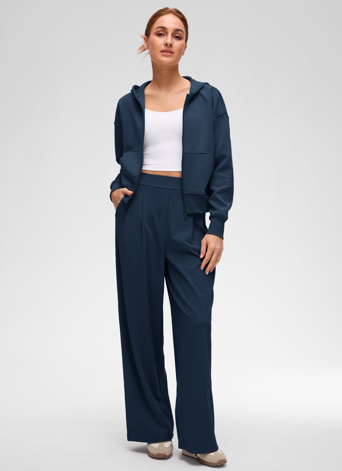 SoftAura Full Zip Waist Length Hoodie