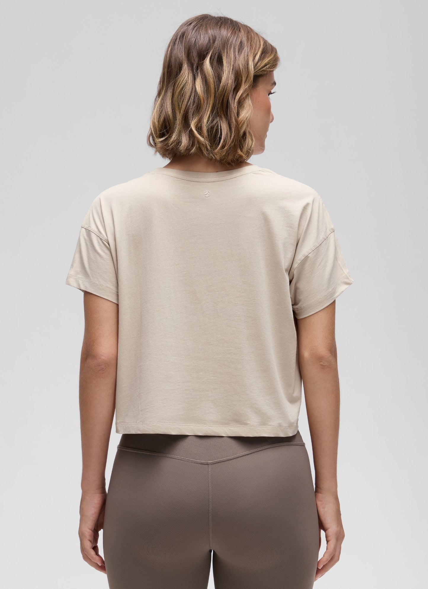 Pima Cotton Crew Neck Cropped Short Sleeve