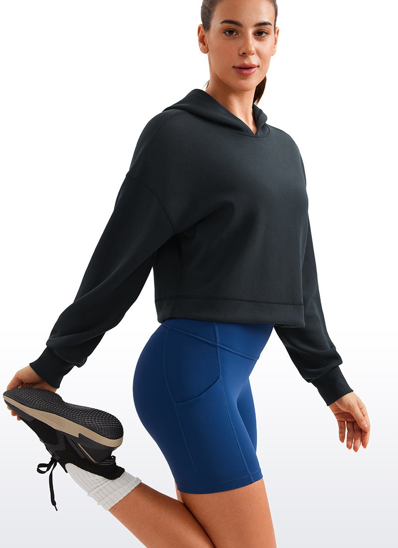 SoftAura Cropped Pullover Hoodie