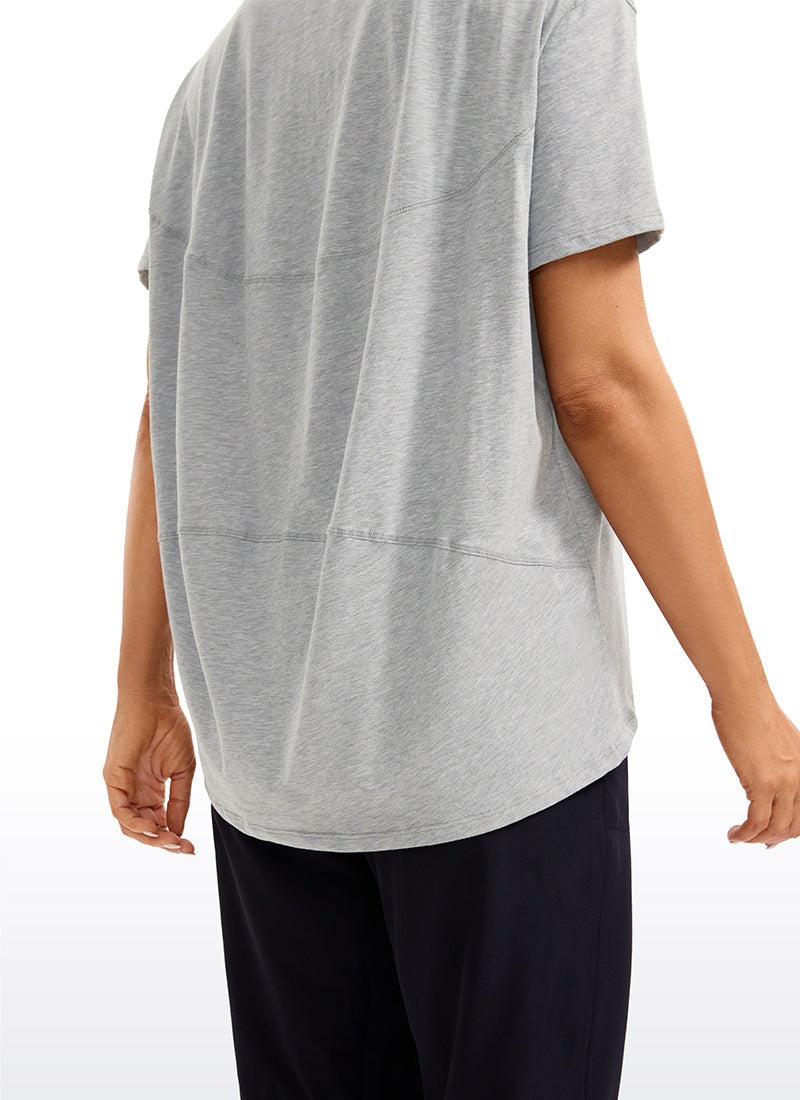 Pima Cotton Boat Neck Short Sleeve