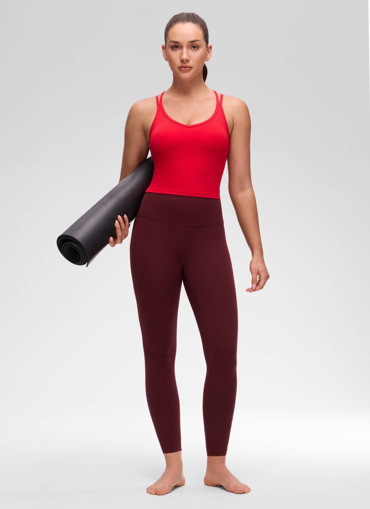 Butterluxe V Neck Cross Back Built in Bra Tank