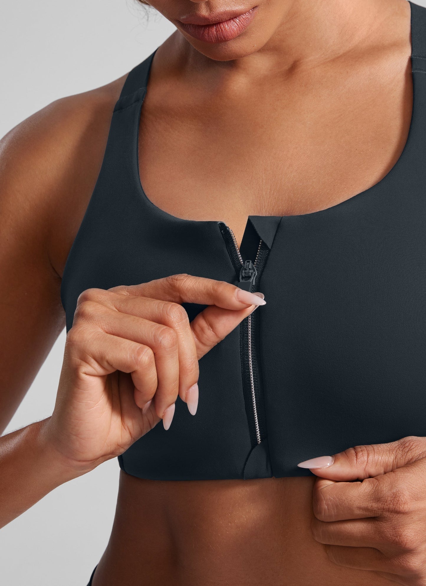 Zip Front High Impact Sports Bra