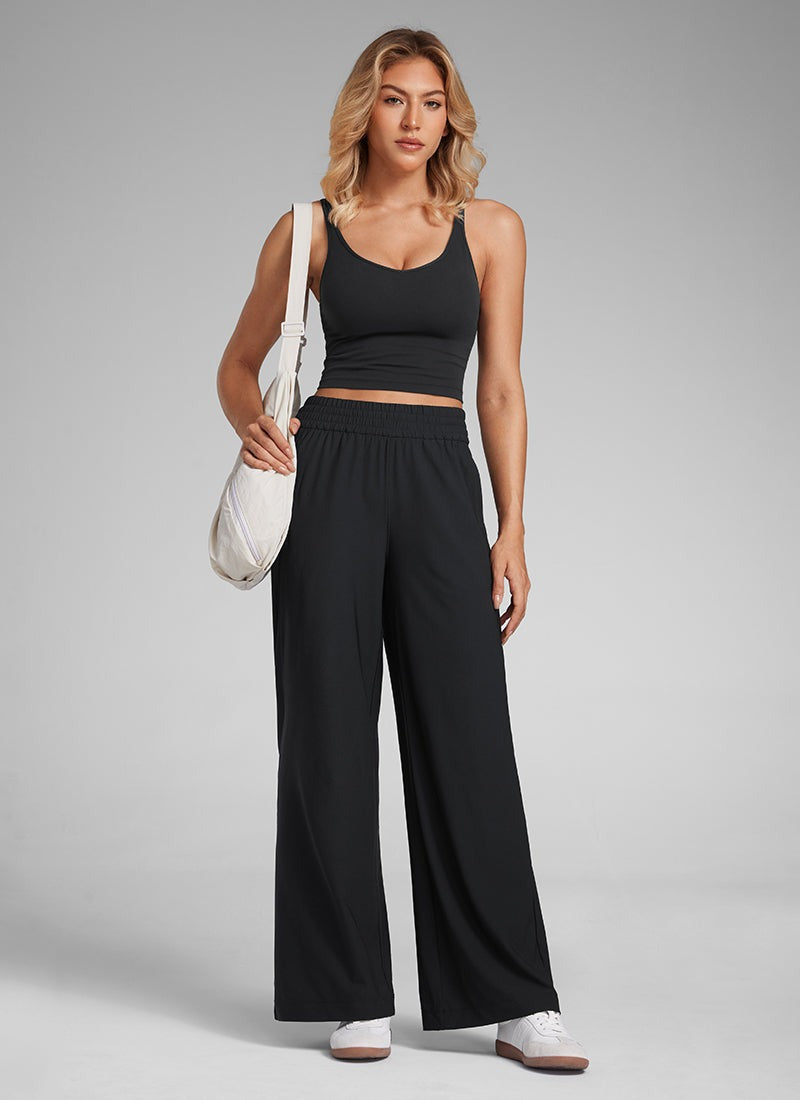 Feathery-Fit Drapey Wide Leg Pant 30"