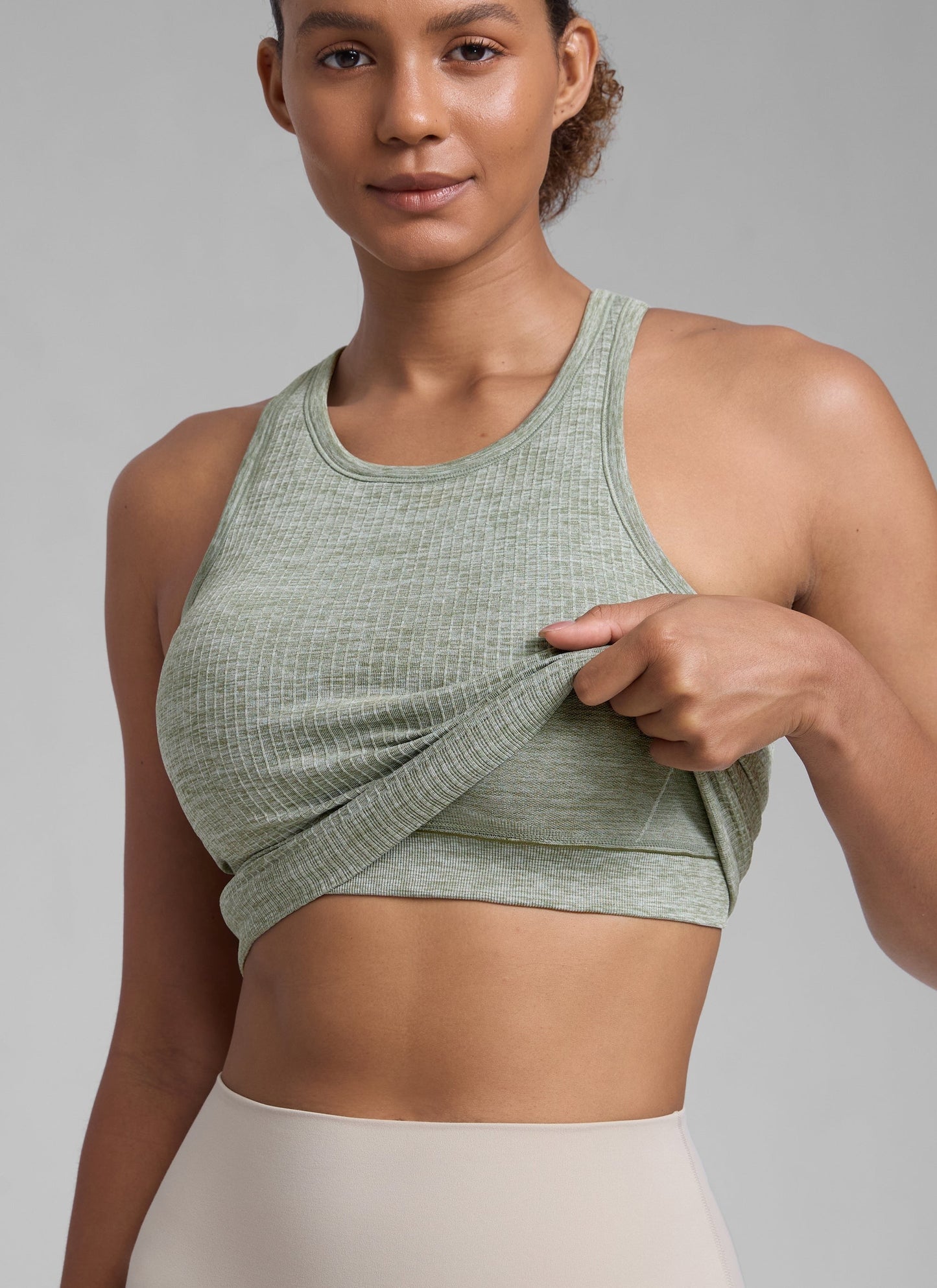 Seamless Racerback Hip Length Tank