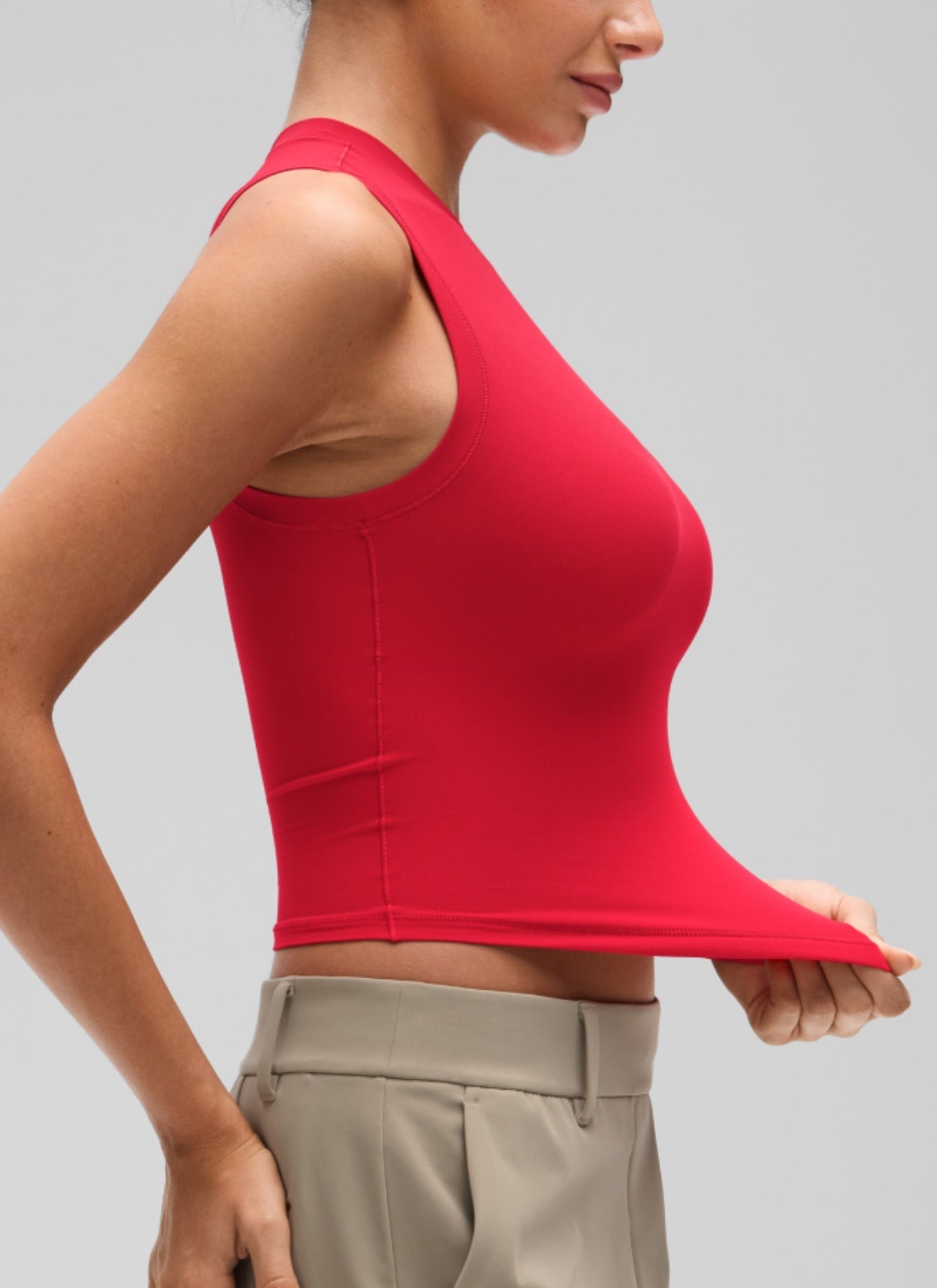 Softembrace High Neck Basic Crop Tight Tank