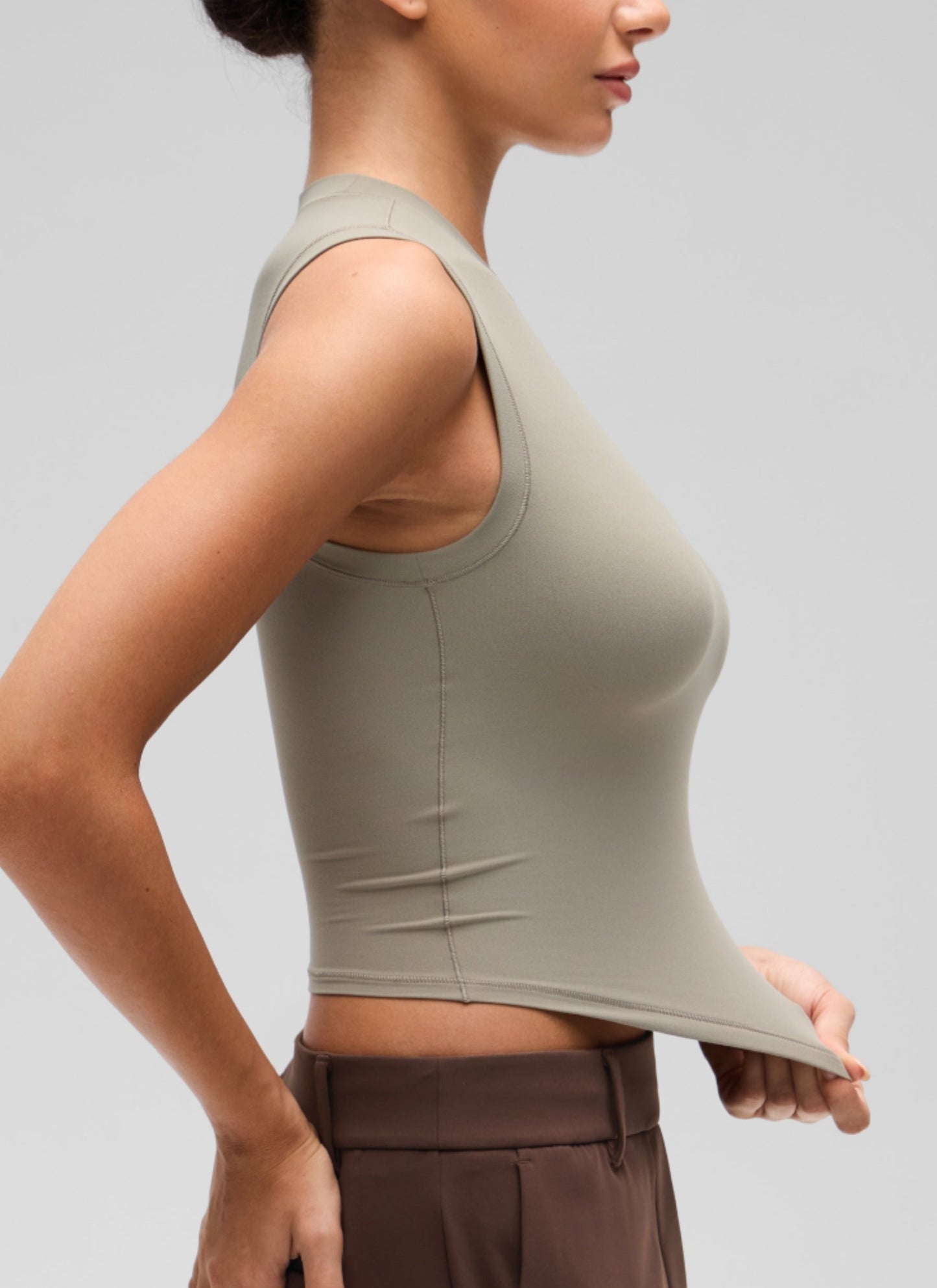 Softembrace High Neck Basic Crop Tight Tank