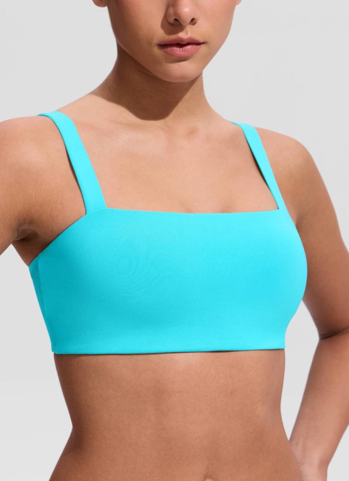 Square Neck Wide Flat Straps Bikini Top