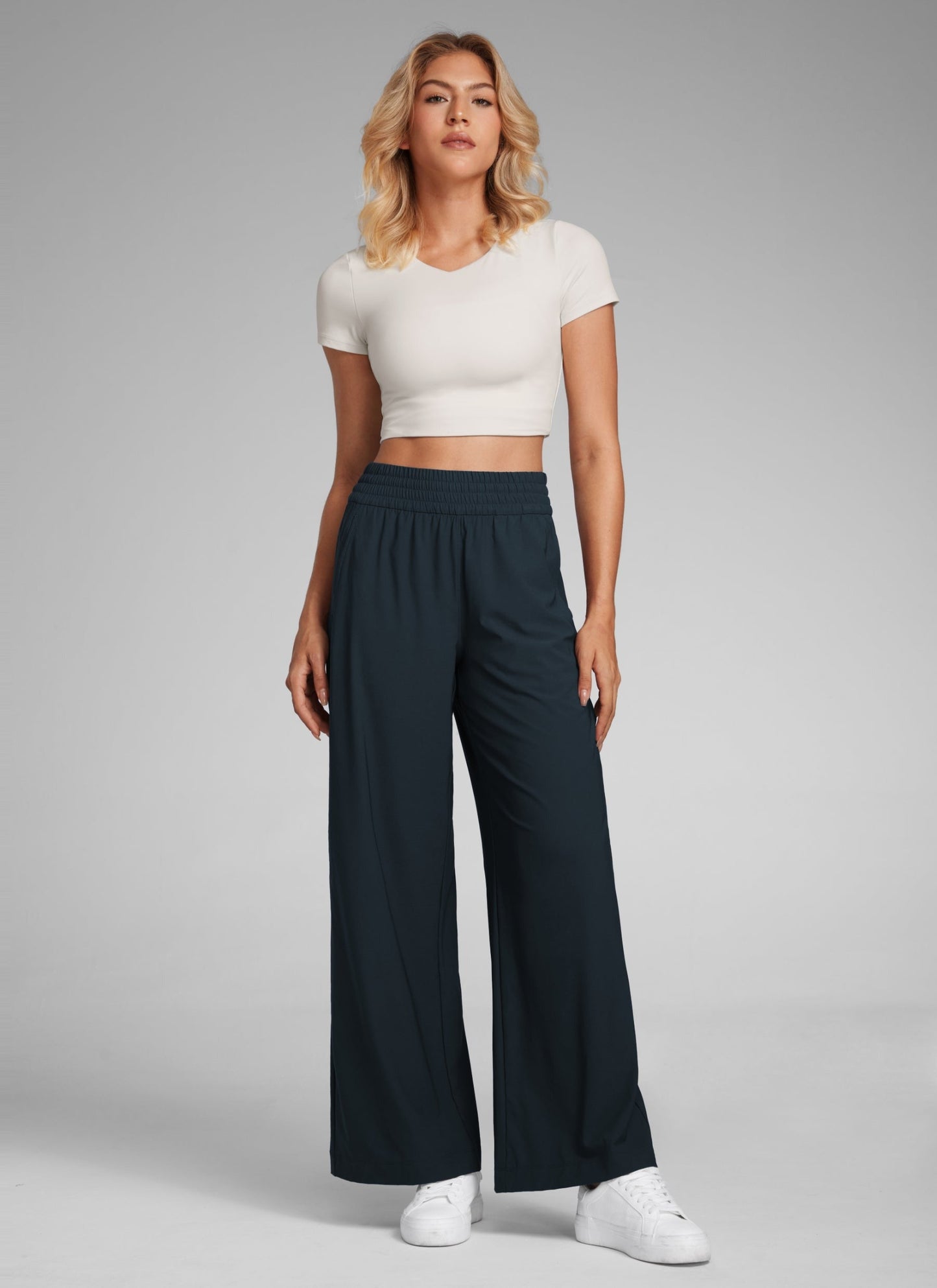 Feathery-Fit Drapey Wide Leg Casual Pant 28"